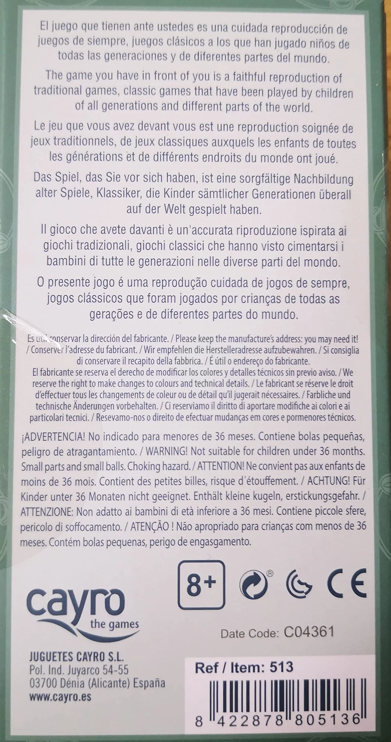 Cayro - Canicas - + 8 Años - Caja Retro y Bolsa de Tela - Juego de Mesa - Niños y Adultos - Canicas de Cristal y Porterías de Madera - 2 a 8 Jugadores