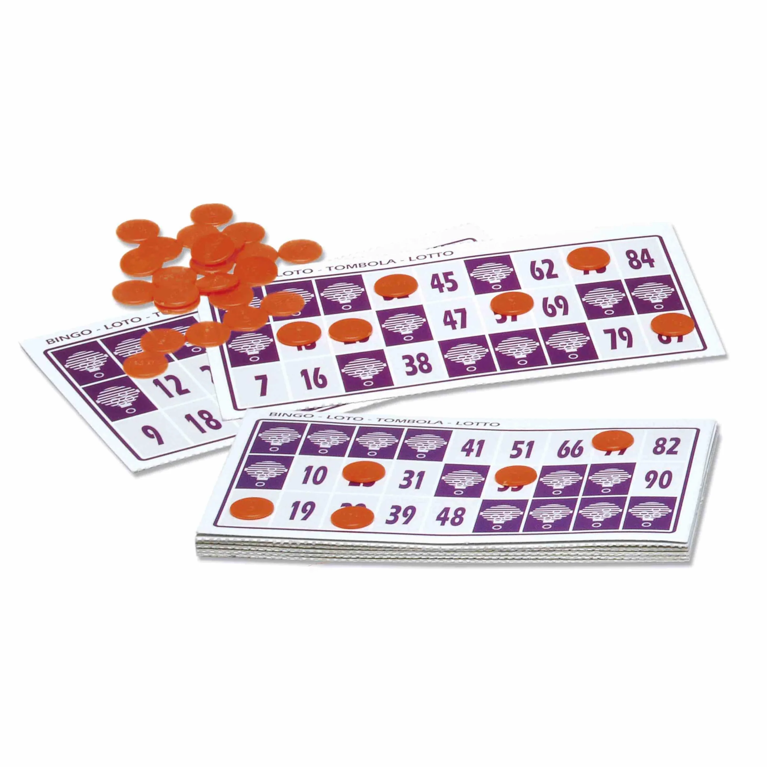Chicos Bingo Lotería Automática 48 Cartones 90 Bolas Fichas Juego Familia 235x310x17 mm