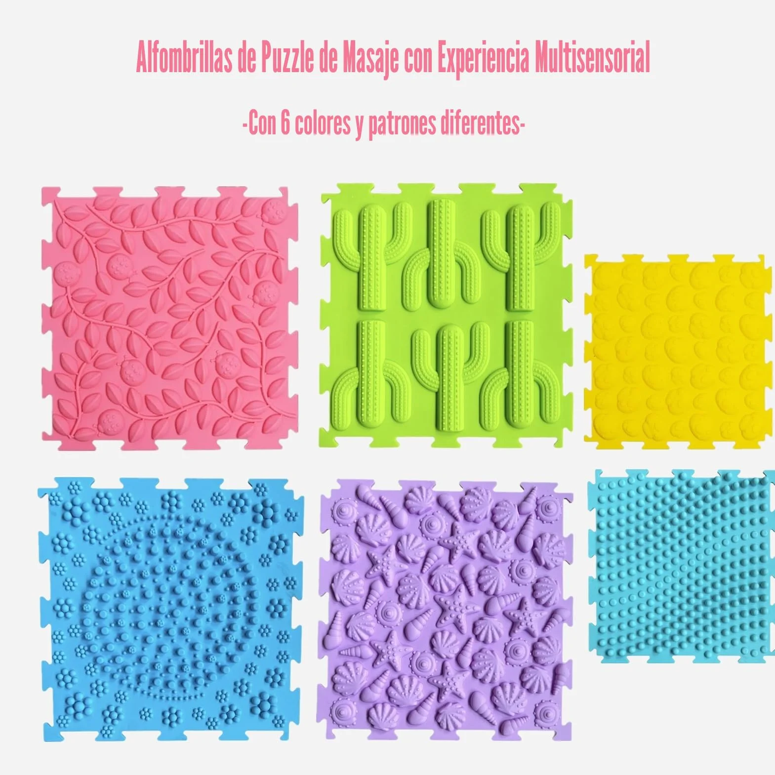 Tapete de Juego Ortopédico de Rompecabezas de Masaje, Entrenamiento Sensorial Texturizado para Niños y Adultos