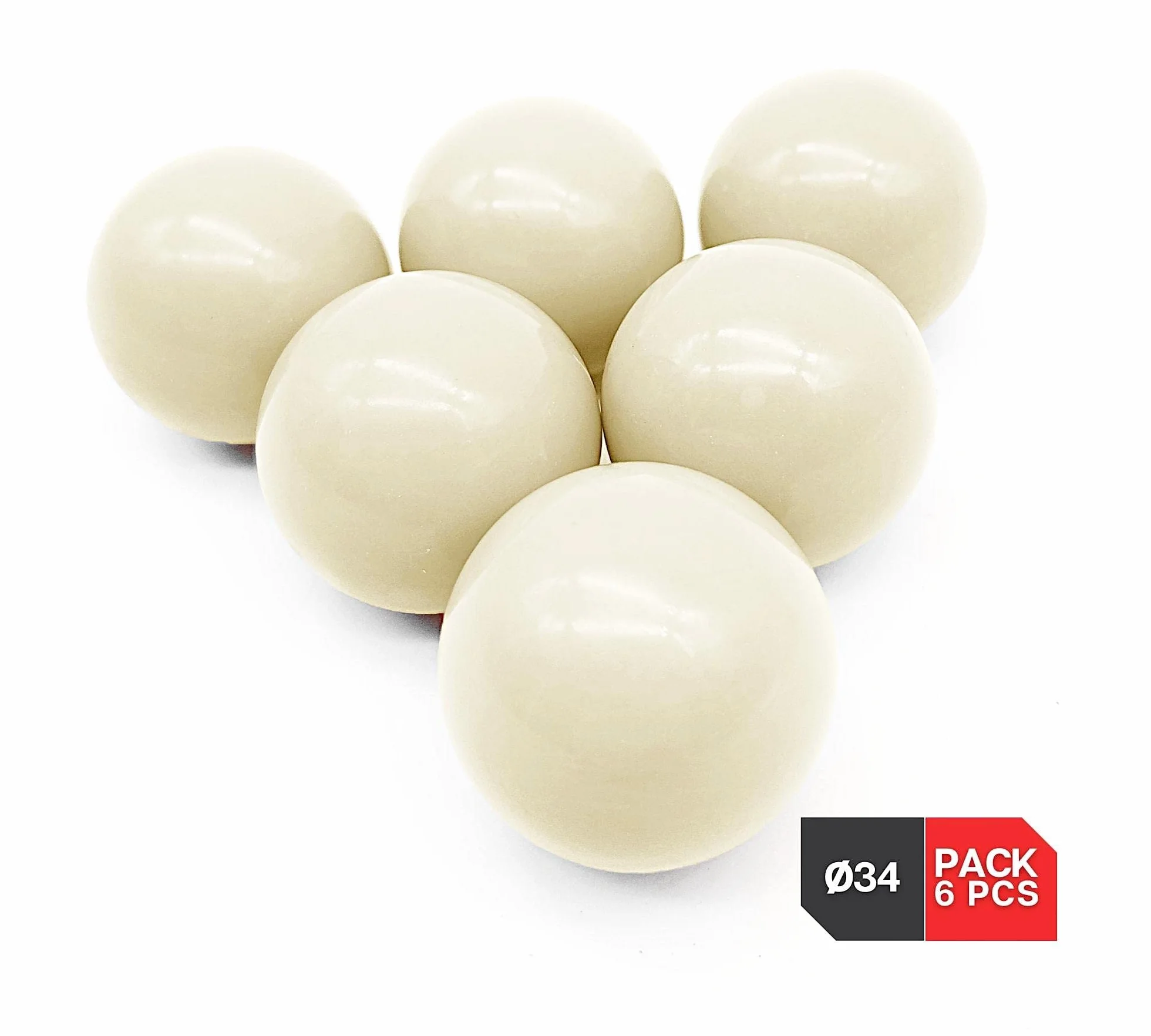 DOJA Barcelona | Pelotas Futbolin de Resina 34mm | Blanca | Bolas para Futbolin Duras | Bolas Profesional Bar, Sala Juegos | Apto para Adultos Aficionados y Profesionales