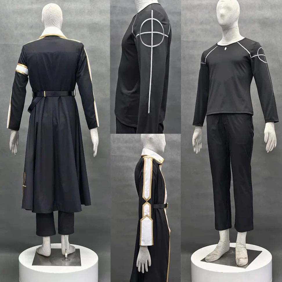 Disfraz de cosplay de anime de talla estadounidense, abrigo largo para hombre, traje de fiesta