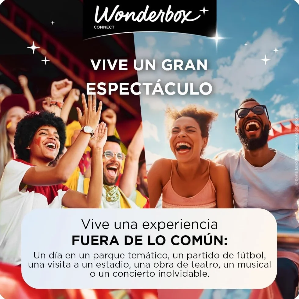 WONDERBOX Connect - Caja Regalo - Parque Warner 1 Día / 1 Parque - 2 entradas para 1 día - Válido todos los días de apertura - Válido durante 27 meses
