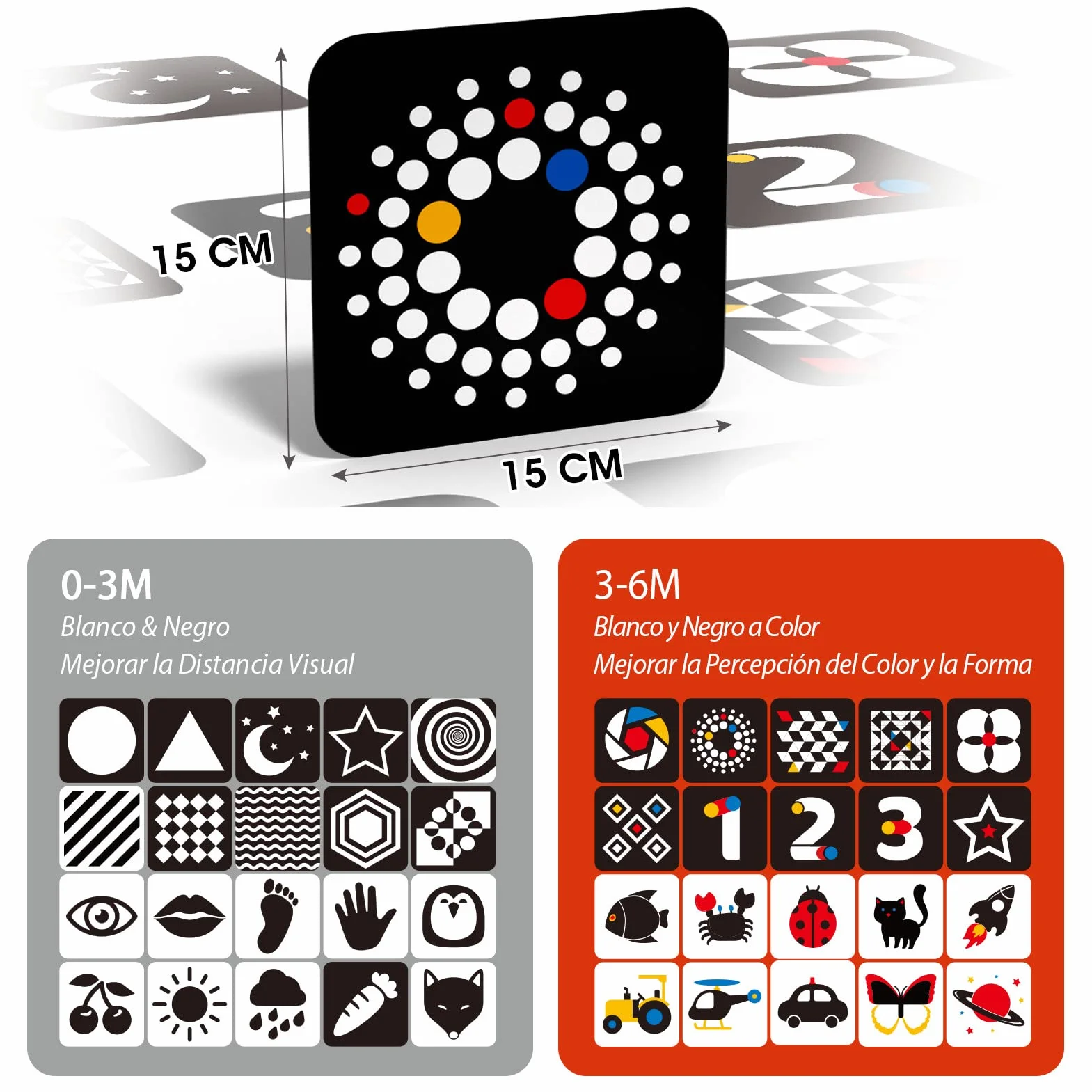 hahaland Flashcards Bebe Juguetes Bebes 0 3 6 Meses, 20 Piezas 40 Imágenes Tarjetas de Alto Contraste en Blanco y Negro, Tarjetas de Estimulación Visual Regalo Educativo para Bebés 0-6 Meses
