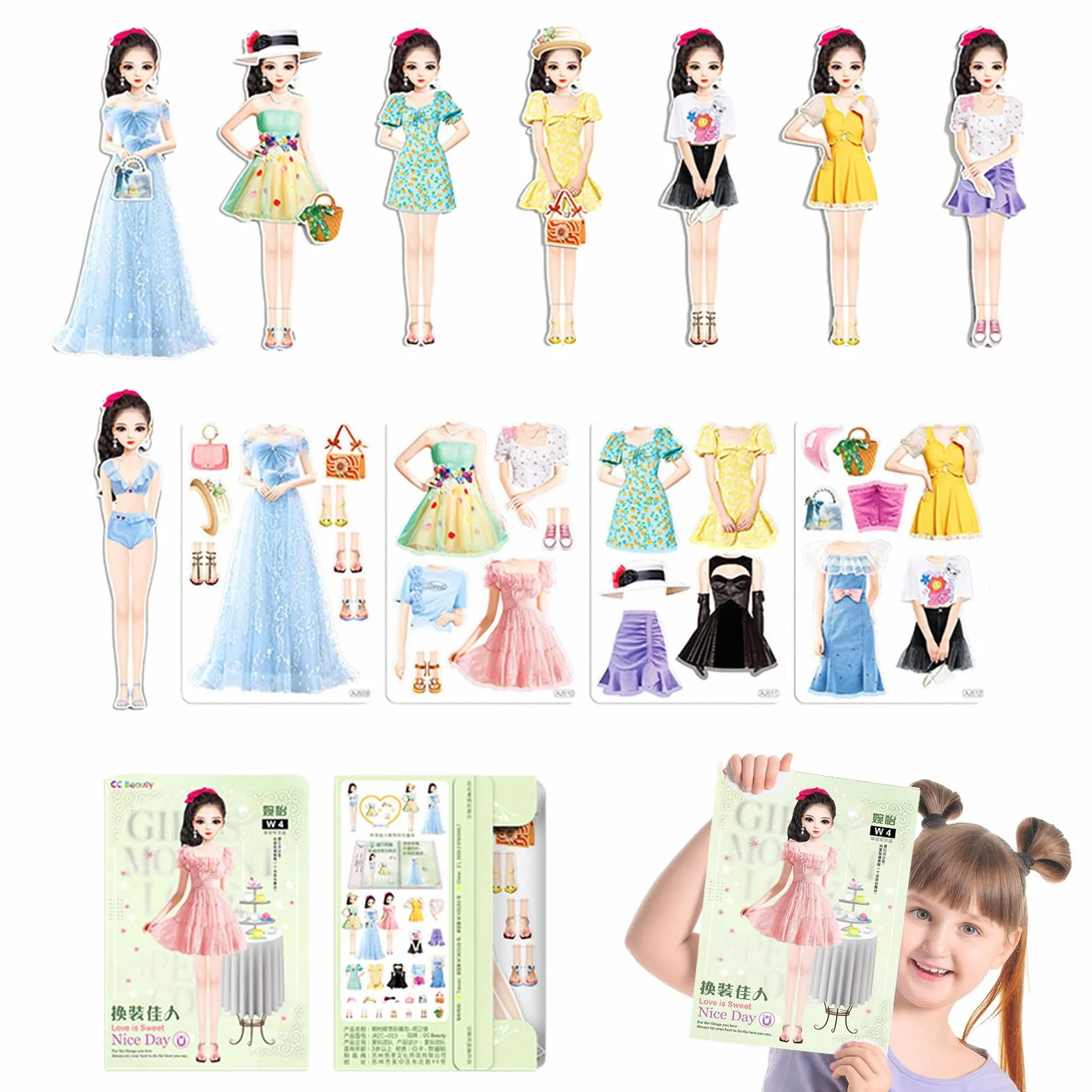 Muñecas de Papel Magnéticas - | Trajes Magnéticos, Juegos Creativos Niños, Ropa de Papel, Diversión Cumpleaños, Actividades Educativas, Regalo Día Niños