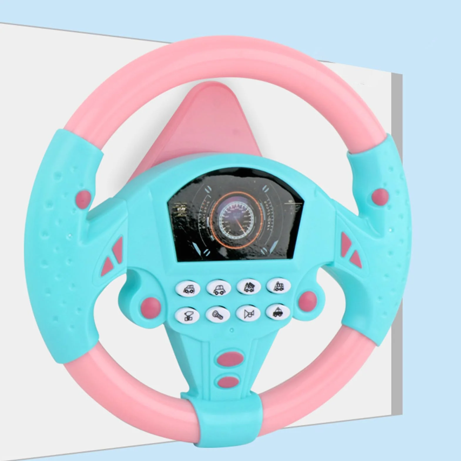 Genérico Kids Steering Wheel, Interactive Driving Toy, Faux Wheel with Suction Cup, Electric Sound Game for Early Education Learning, Car Seat Playset, Simulated Driving Experience for Preschoolers