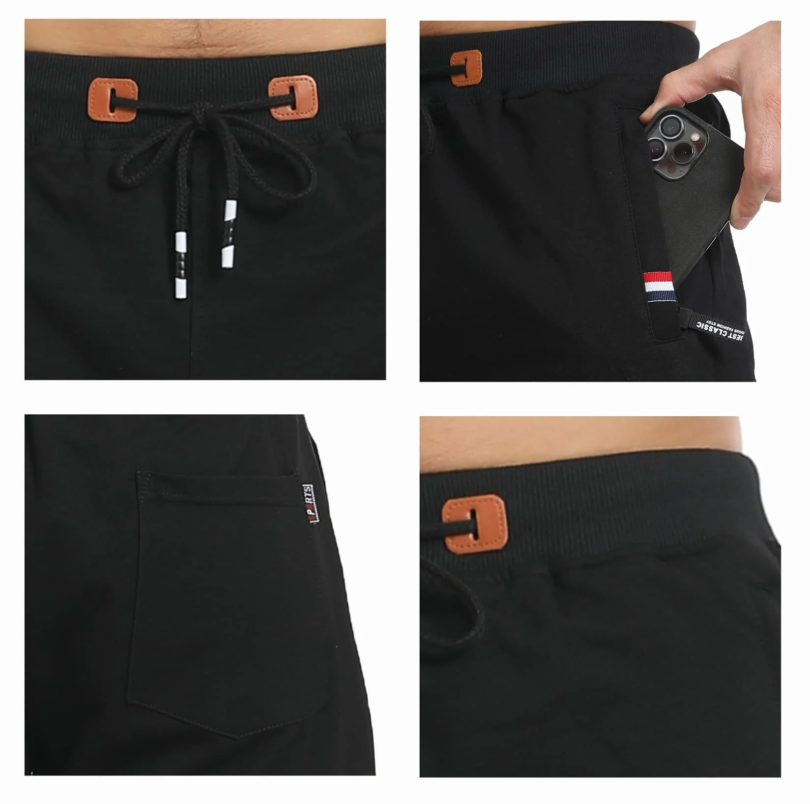 ZOXOZ Pantalones Cortos Hombre Deporte Running Shorts Algodon Cremallera Bolsillos