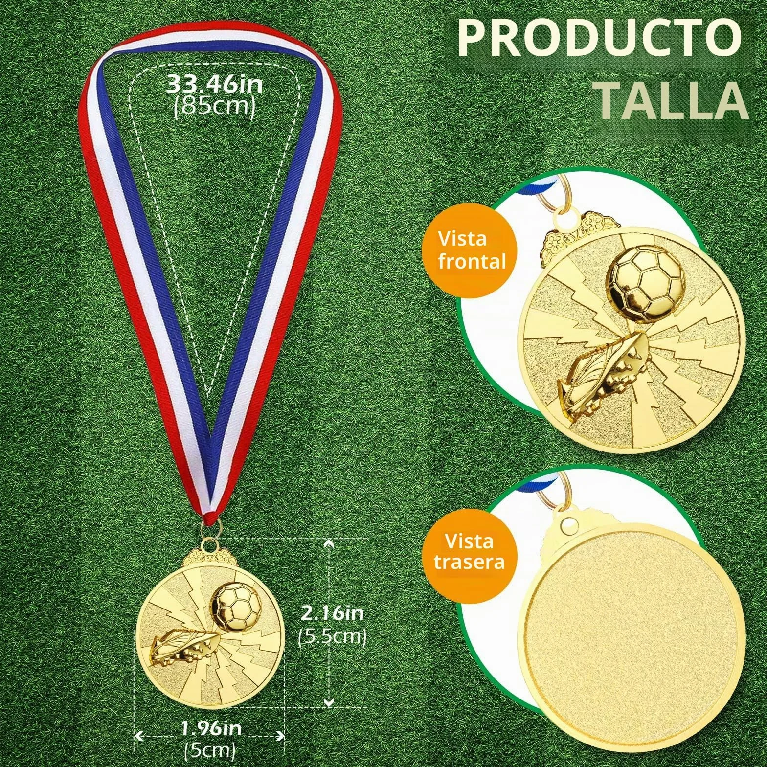 Medallas de Metal de Aleación de Zinc, 12 Pcs Medallas de Fútbol para Ganador con Cinta