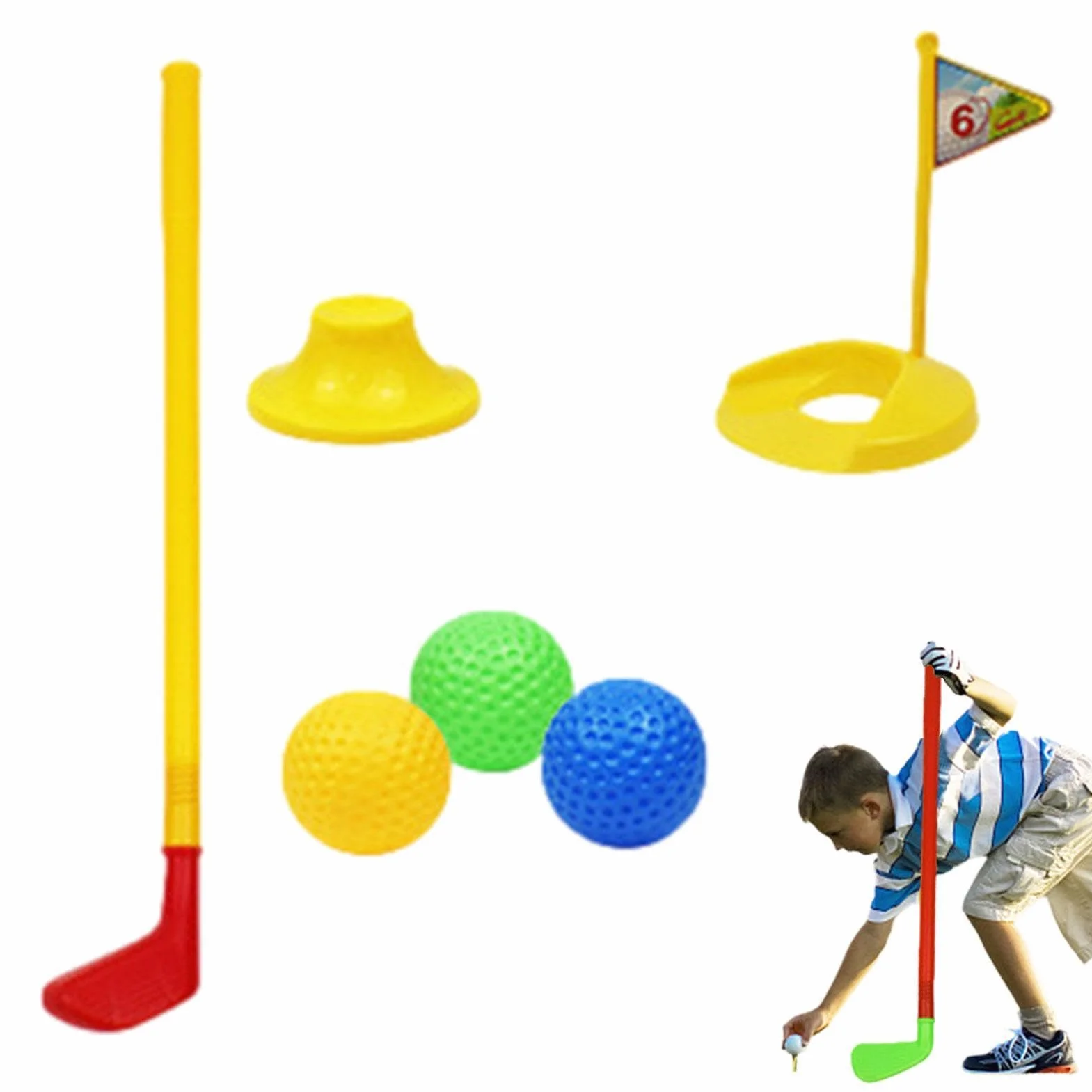 Juego de Golf para niños pequeños | Juego de Juguetes de Golf portátil para niños - de Juguetes de interacción Entre Padres e Hijos para pequeños, para césped, jardín, Patio