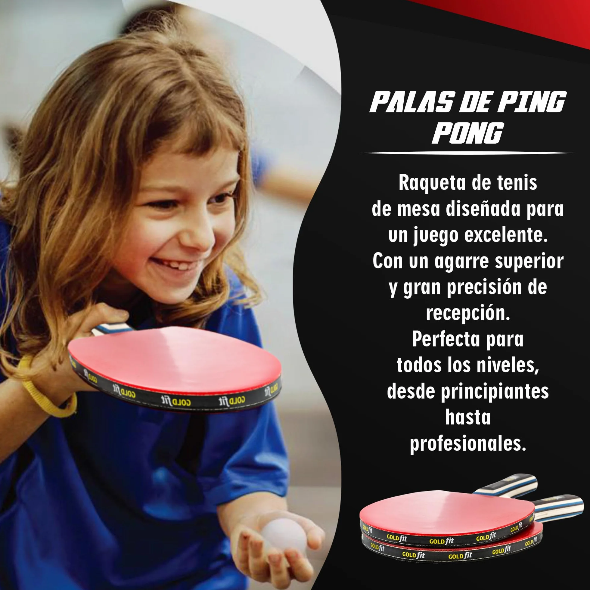 Set de 2 Raquetas de Ping Pong Profesional con 3 Pelotas y Funda