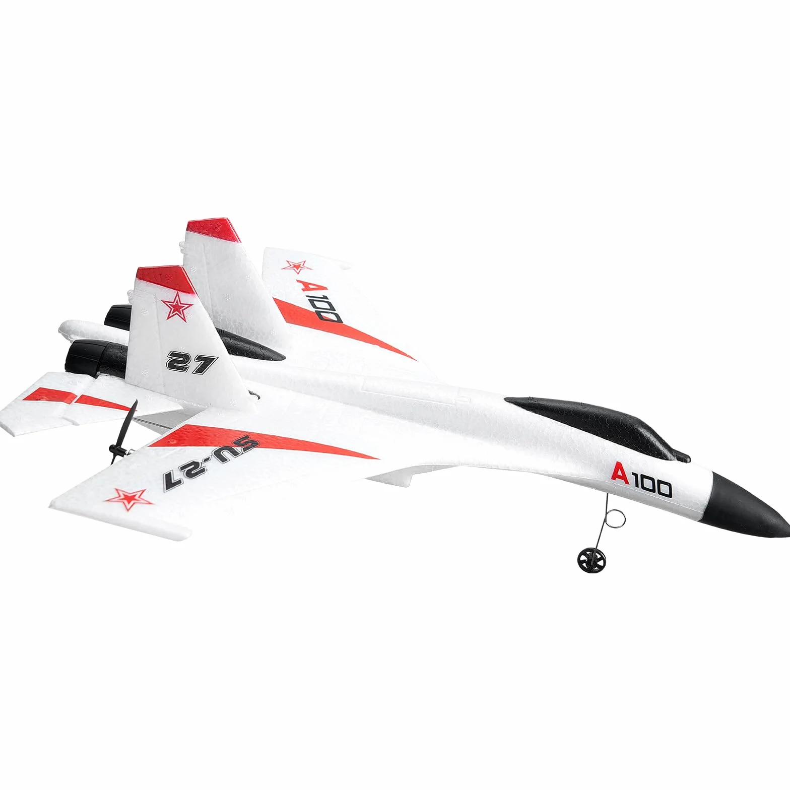 VEVOR Avión RC Avión de Control Remoto de 4 Canales de 2,4 GHz con Estabilizador Giroscópico de 6 Ejes Avión de Combate Listo para Volar Juguete con 2 Baterías para Adultos, Niños, Principiantes