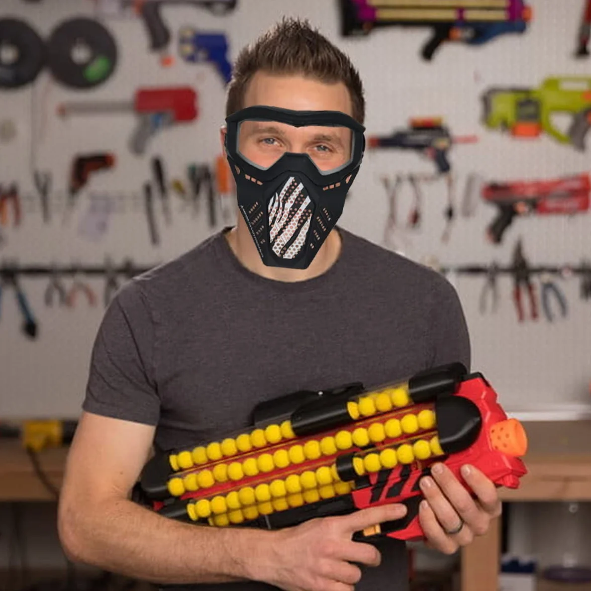 Toyer Mascarillas Tácticas Compatibles con Nerf Rival 2 Paquete Blanco y Negro