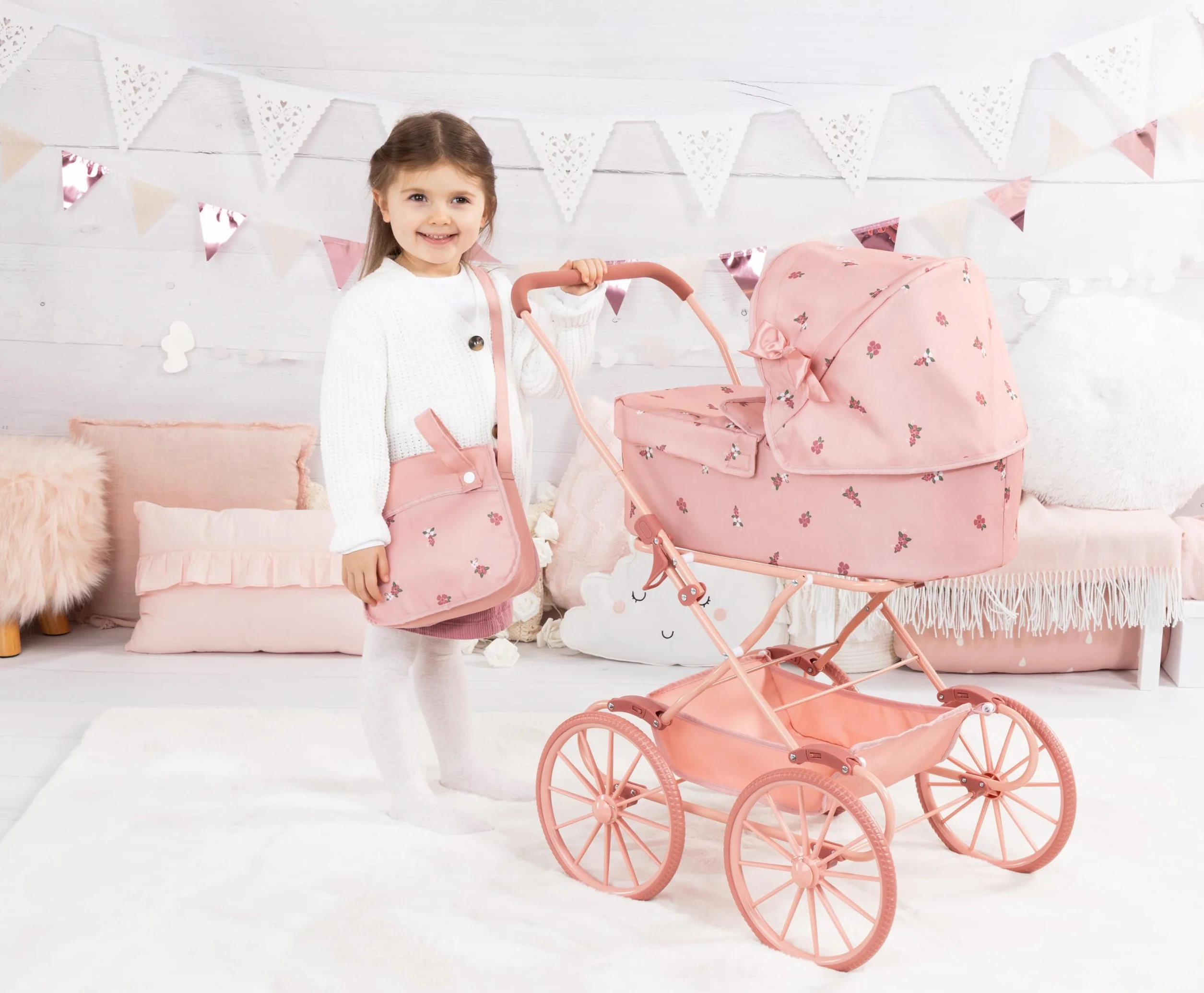Bayer Design Cochecito de muñeca clásico con cesta integrada