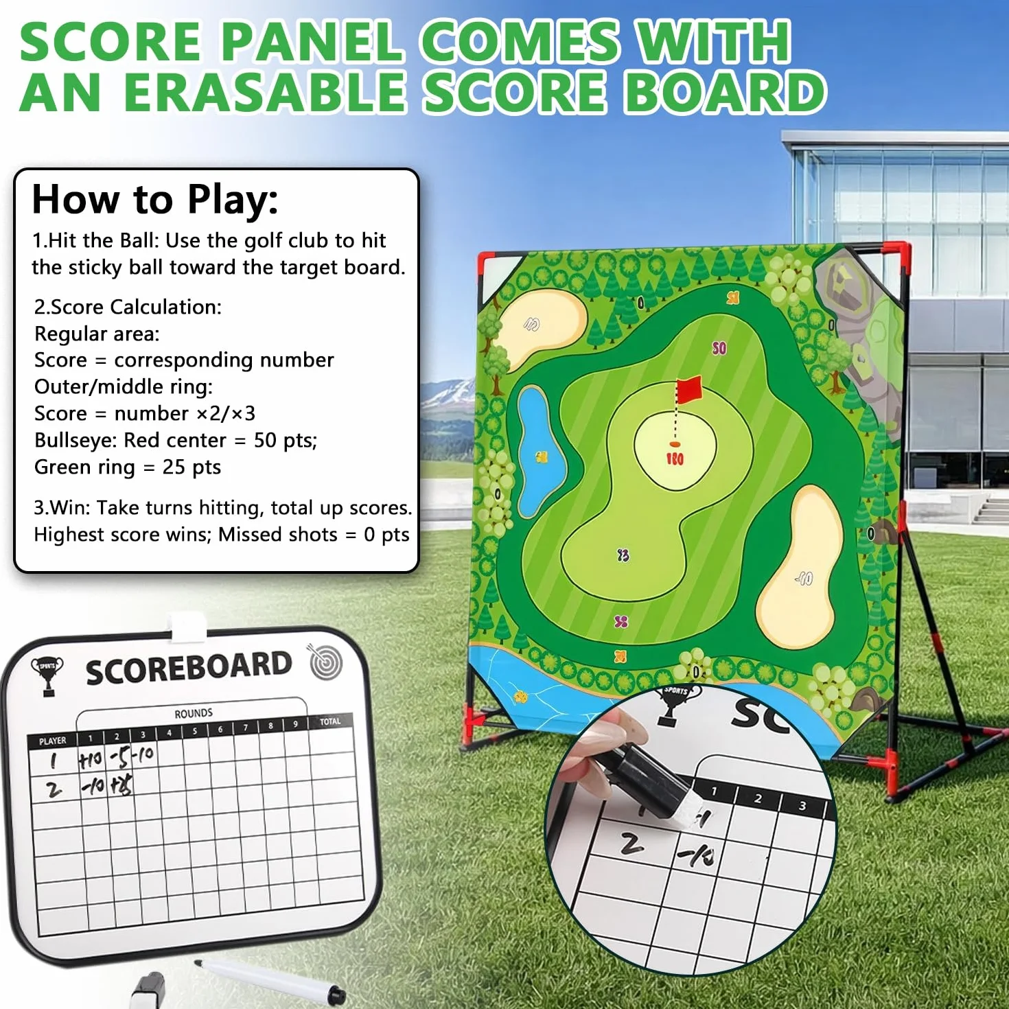 Juego de golf con pelotas de golf y contador de puntos, juego de mini golf, juguetes de golf para niños y adultos, mini maletín de golf, juego de astillado de golf, juego de golf para el hogar