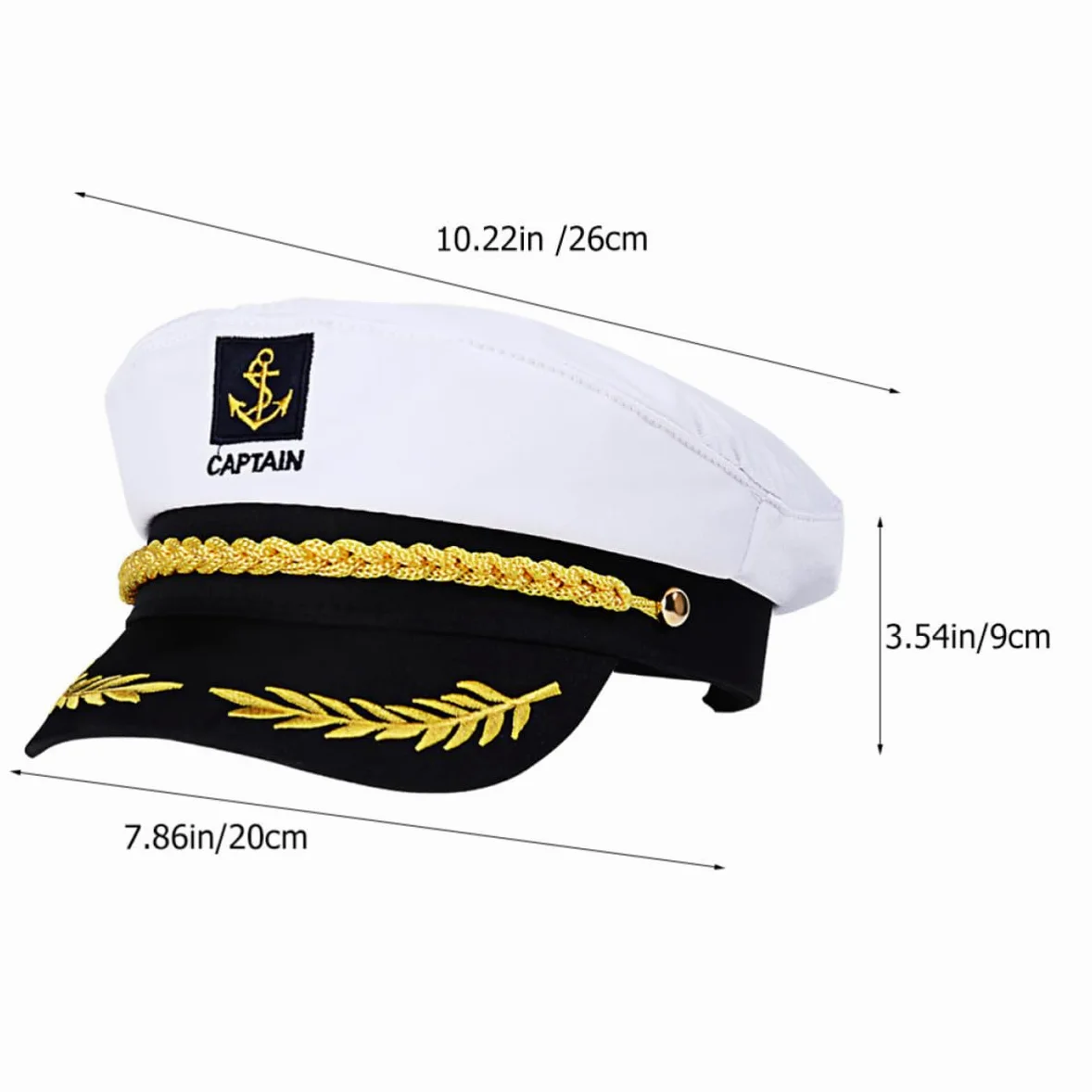 NOLITOY Sombreros de Capitán de Cosplay Fáciles de Combinar de Algodón y Plástico 20 Piezas Blancos para Fiestas de Disfraces y Juegos de Rol