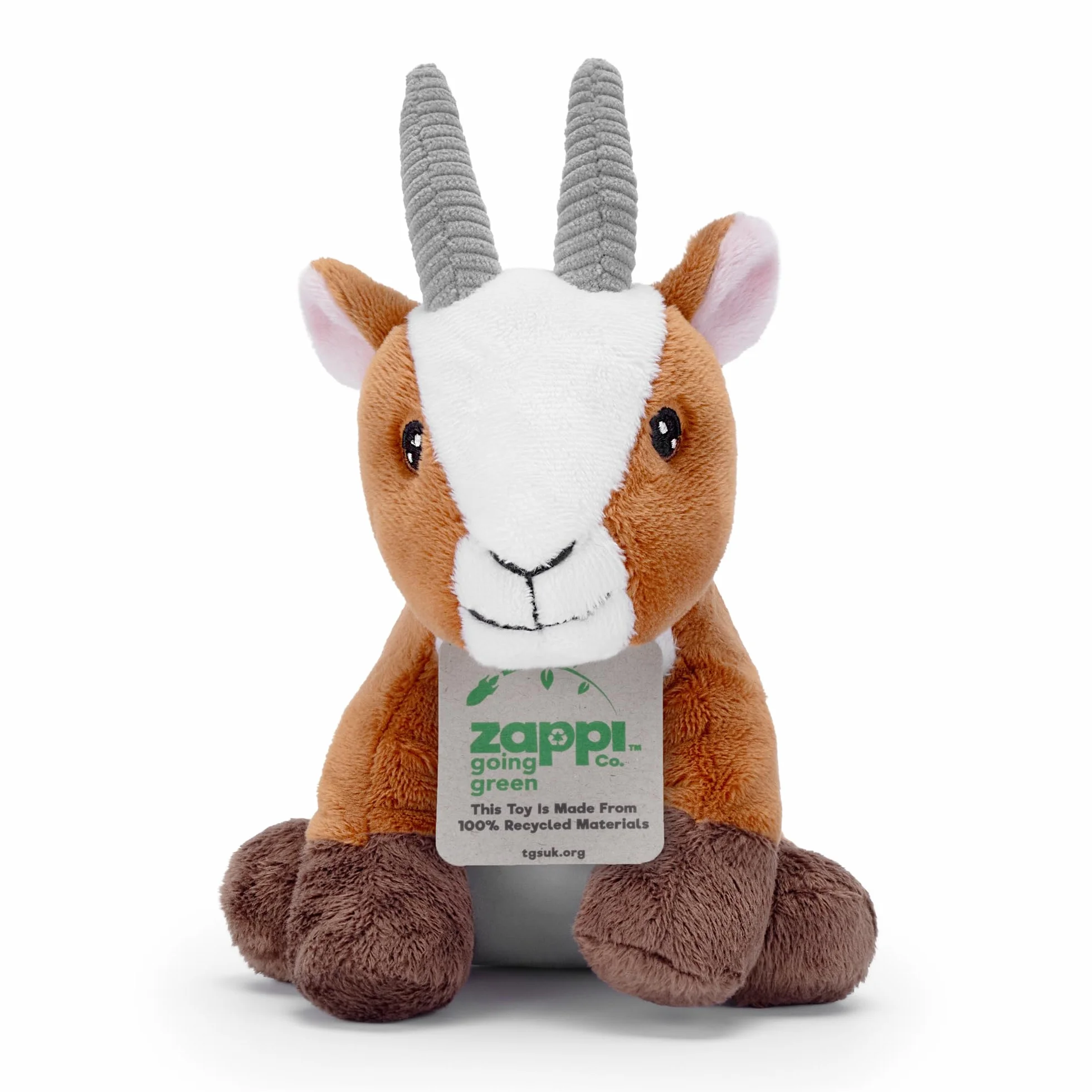Zappi Co Cabra de Peluche (18 cm) – 100% Reciclado, ecológico – Peluche Suave y abrazable para recién Nacidos, niños pequeños, bebés