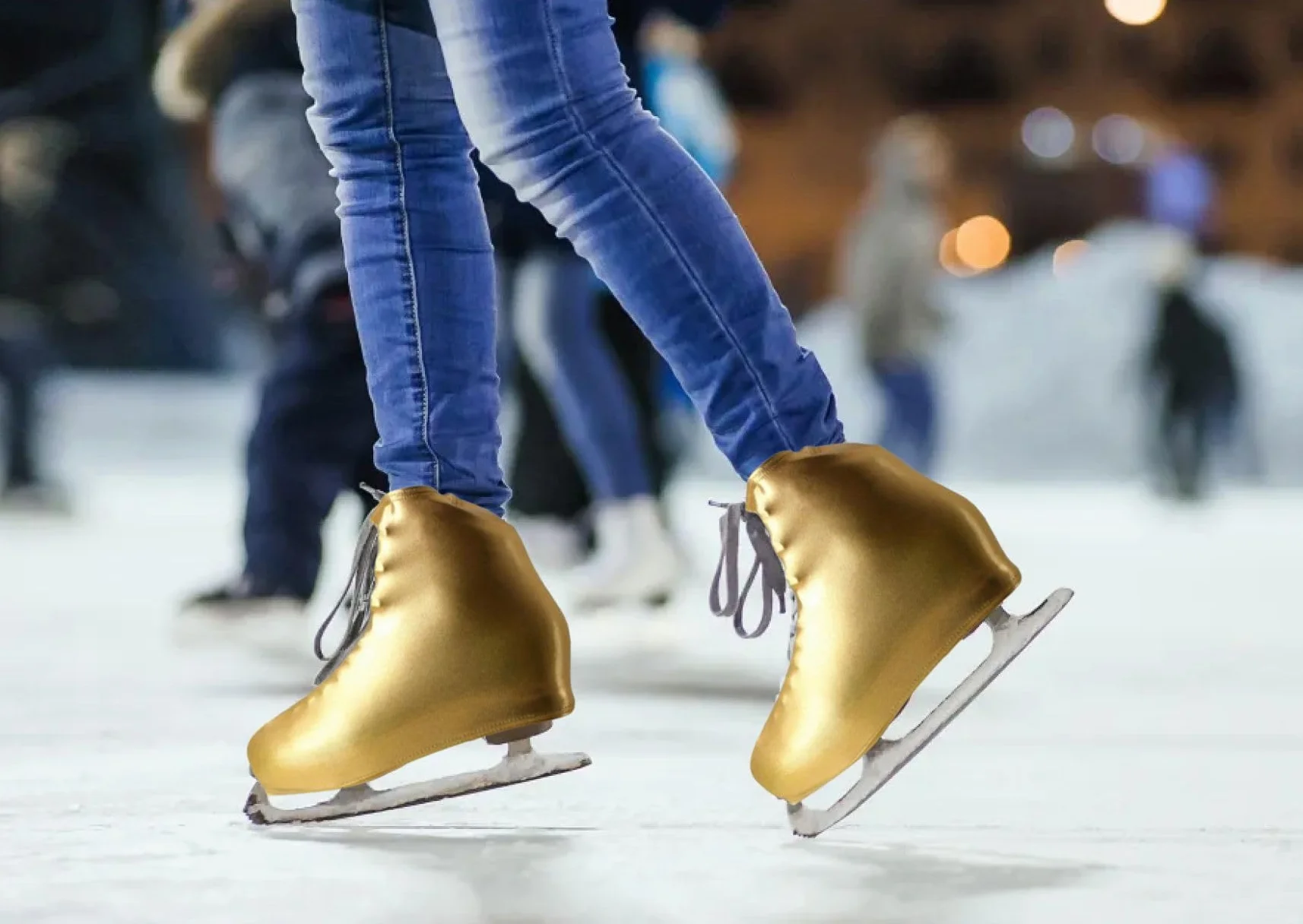 Cubrepatines de Patines en Línea y Hielo, Funda Opaca, Resistente y Elástica, Dorado, Talla 25-37