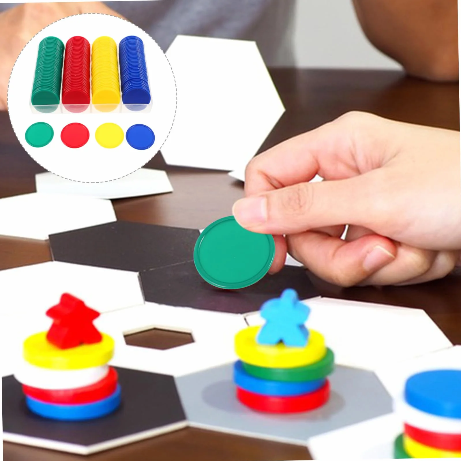 Fichas de Bingo de Plástico Diseño Portátil y Apariencia Realista 160 Piezas para Juegos Educativos y Recompensas Aula para Estudiantes y Niños