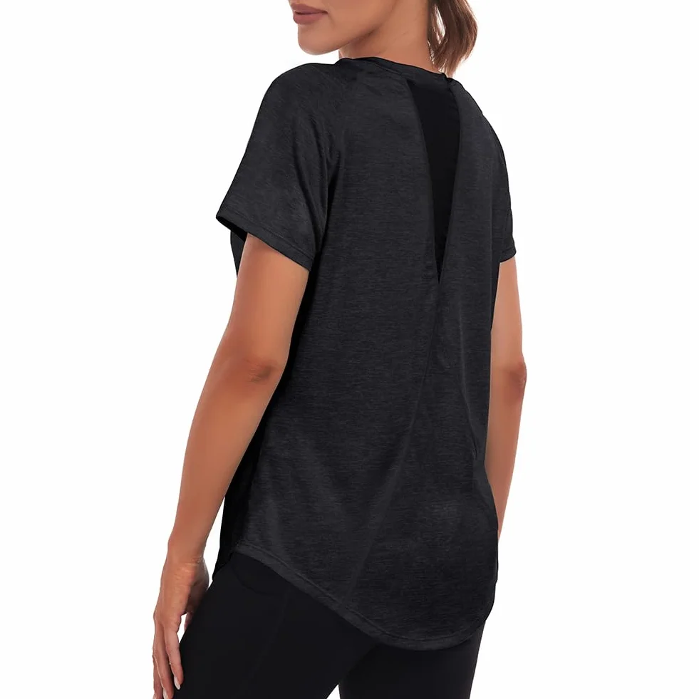Camisetas deportivas de gimnasio para mujer manga corta secado rápido absorben humedad