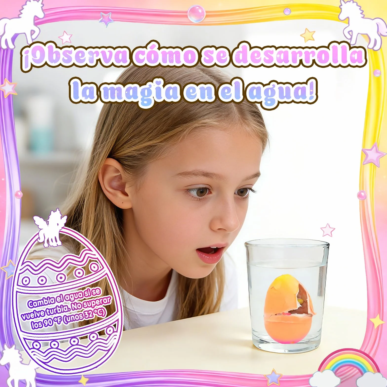 MOMUSE Huevo de Unicornio para Niños 6 PCS, Kit de Manualidades, Regalo Niñas 4 Años, Regalos de Pascua, Regalos para Fiestas de Cumpleaños Niñas Niños 3 4 5 6 7 8 Años