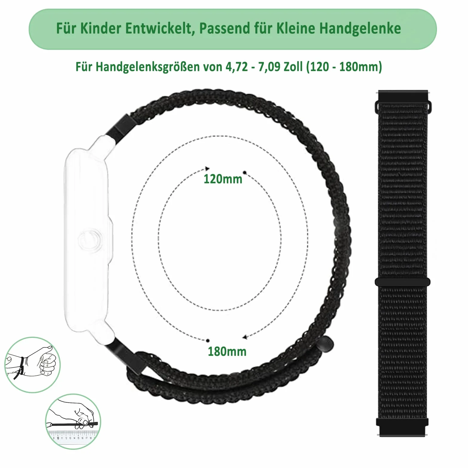 Correas de Repuesto para Relojes Inteligentes para niños, Nailon 20 mm, Cierre Rápido