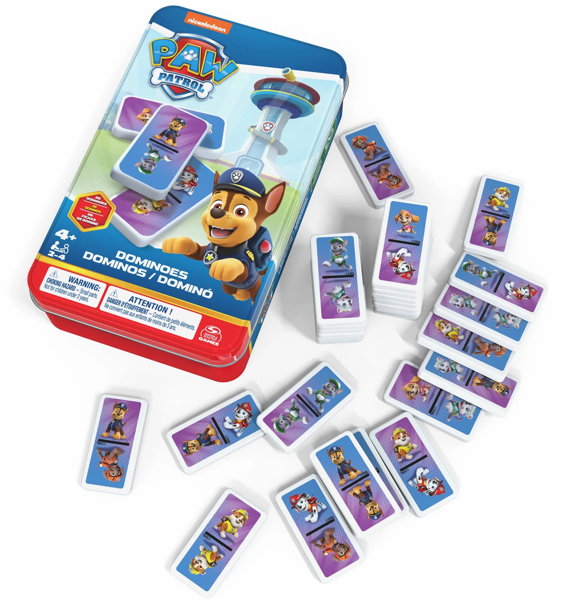 Spin Master Games Juego De Mesa Patrulla Canina Domino Infantil 28 Fichas 2-4 Jugadores 4+ Años