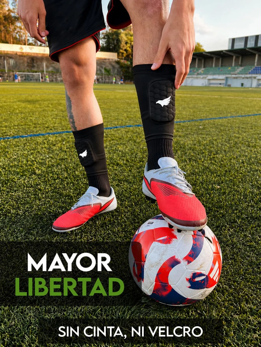 Light Pro Mini Espinilleras Integradas para Fútbol, Protectores de Espinilla Ultraligeras