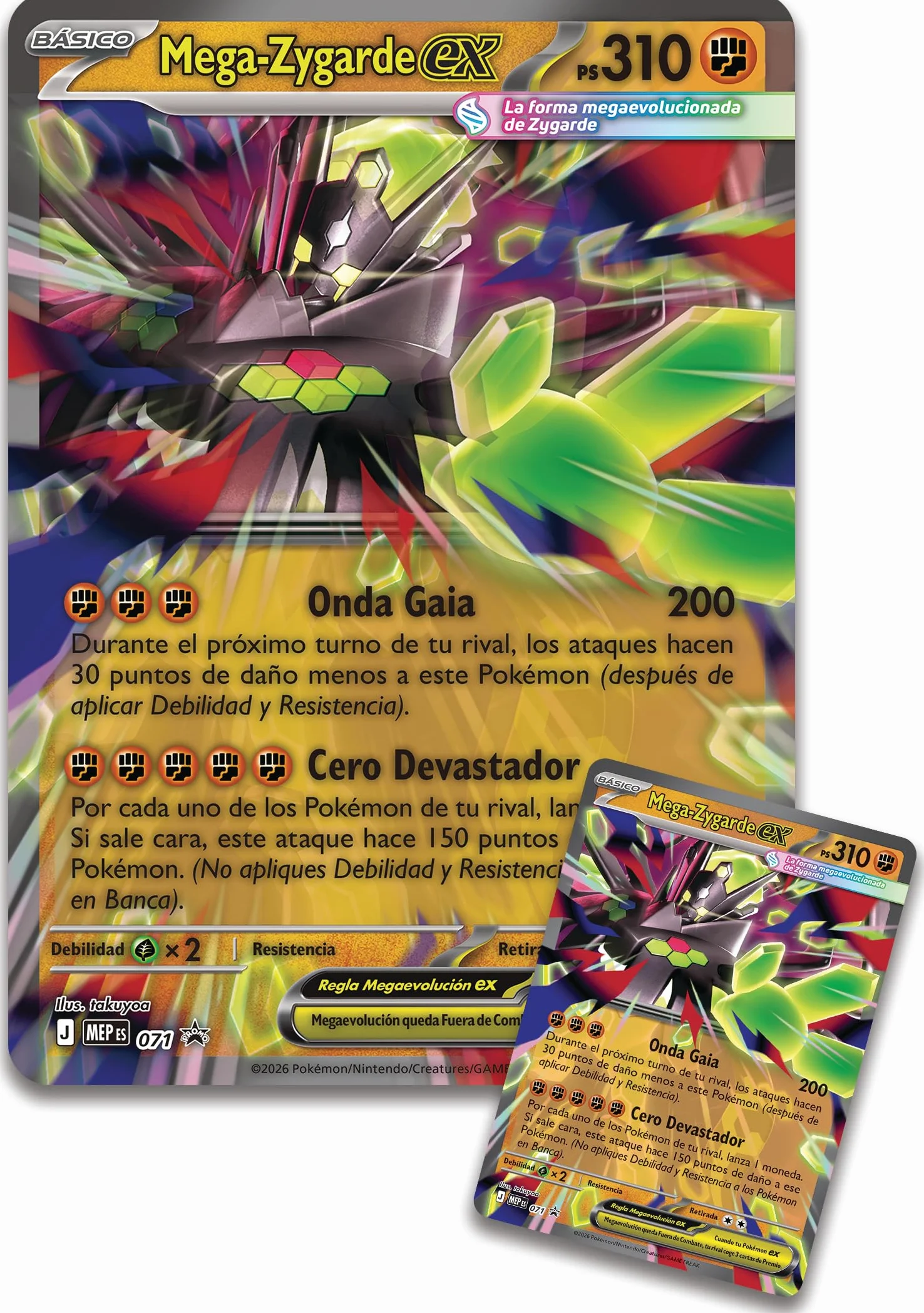 Pokémon Colección prémium Mega-Zygarde ex Carta promoción Gran tamaño 3D Pegatina Sobres Mejora
