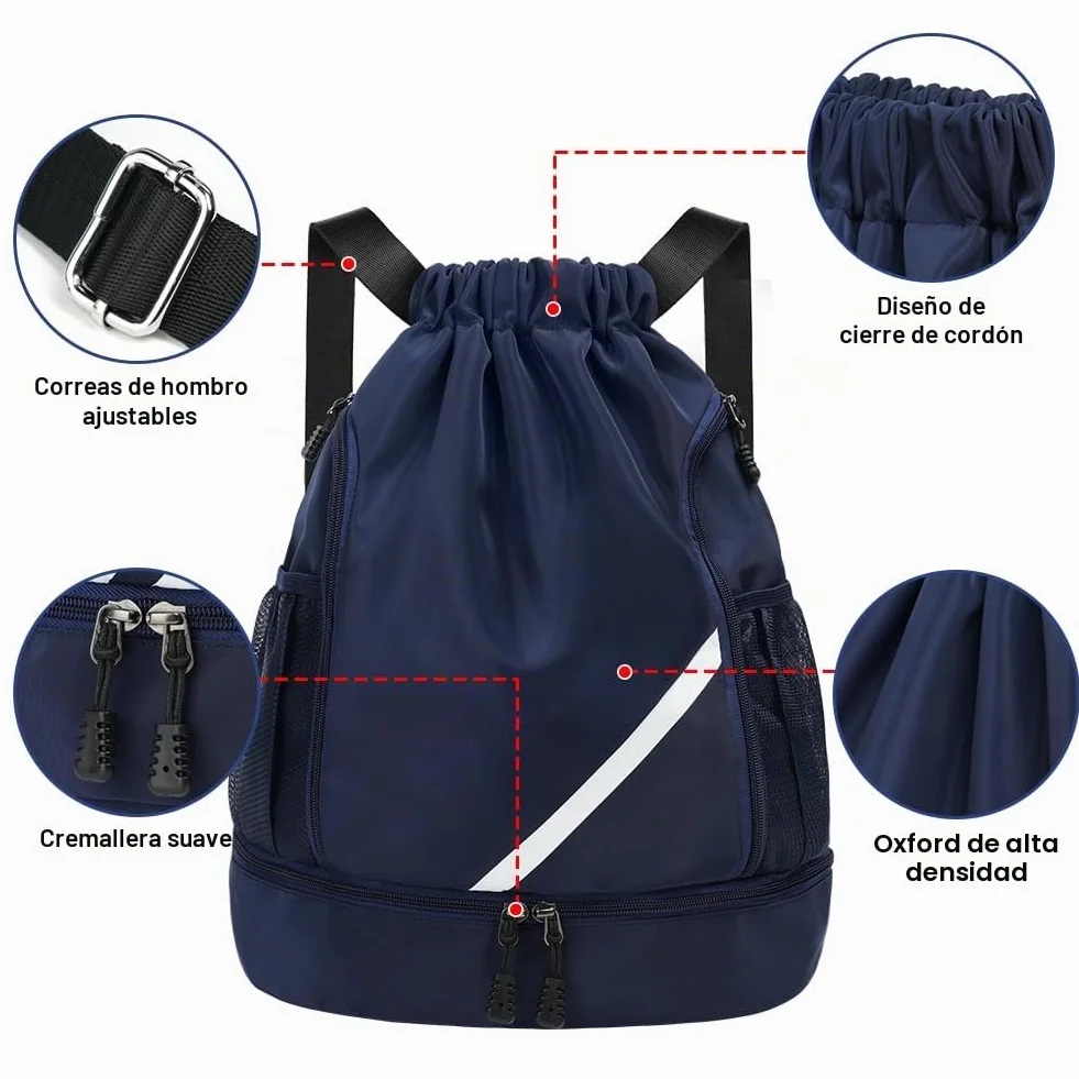 Flintronic Mochila De Cuerdas Impermeable Grande con Compartimento de Zapatos para Deportes