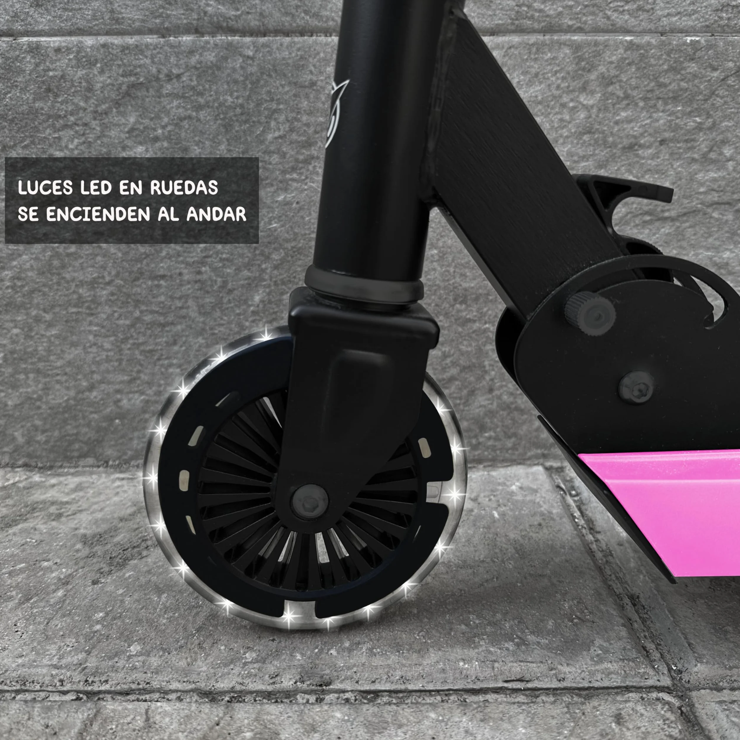 Patinete con Luces led, Patinete Plegable, Altura Ajustable para niños de 3 a 10 años, Scooter Capacidad de Peso hasta 60kg.
