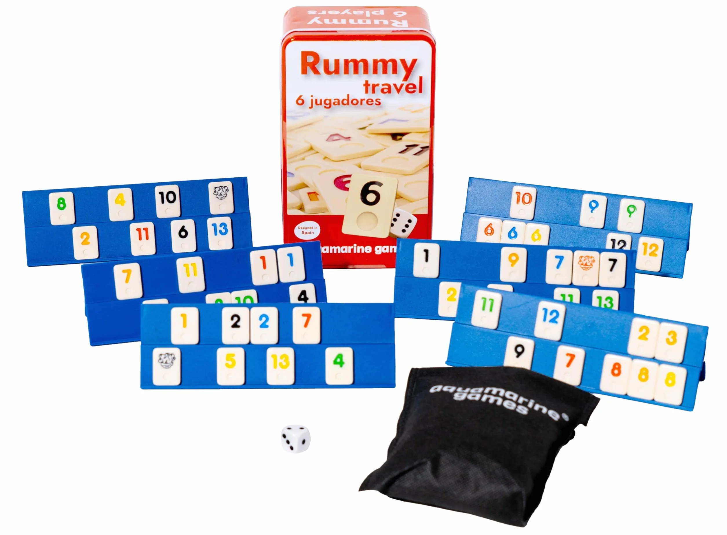Aquamarine Games Rummy Travel 6 Jugadores Multicolor DO004 7-9 Años