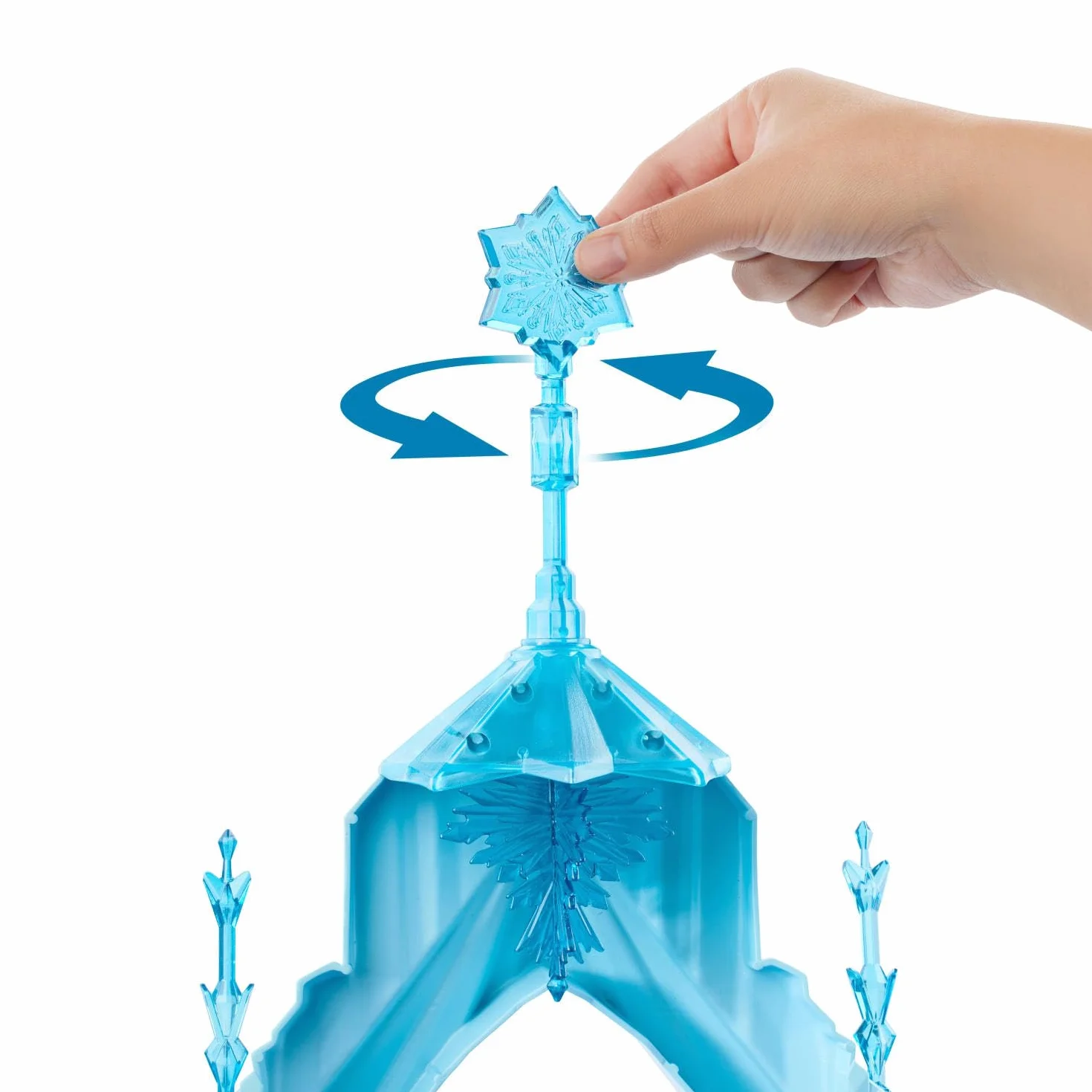 Mattel Disney Frozen Conjunto de juego Palacio de hielo de Elsa de más de 76cm de altura con figura de Olaf, 5 zonas de juego y 21 accesorios, inspirado en las películas, JGG41