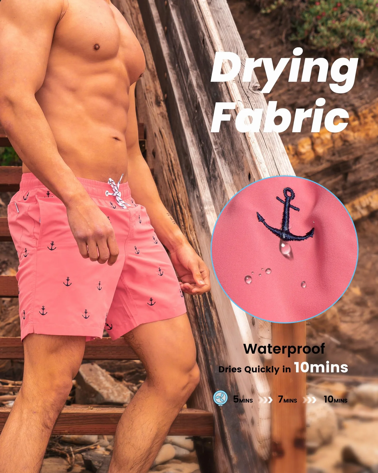 Maamgic Bañador Hombre 2 en 1 con Forro de Compresión Cremallera Shorts de Baño Natación