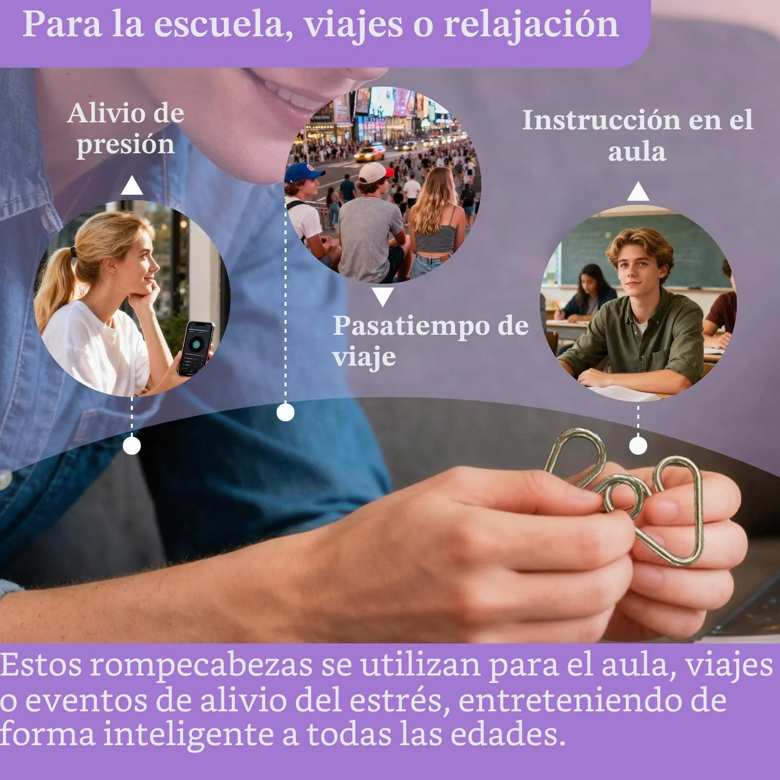 Juego de 16 piezas de rompecabezas IQ para juegos de ajos para adultos y niños a partir de 6 años, juegos de habilidad con tarjetas de solución, juguetes educativos, juegos de viaje, idea de