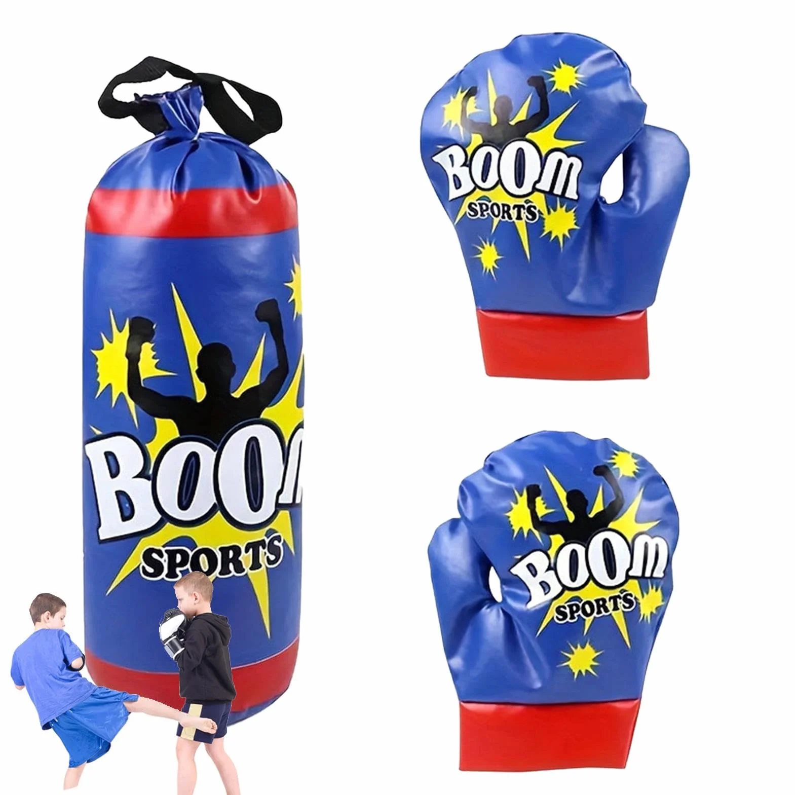 Saco de Boxeo para Niños con Guantes, Equipo de Entrenamiento de Boxeo Profesional