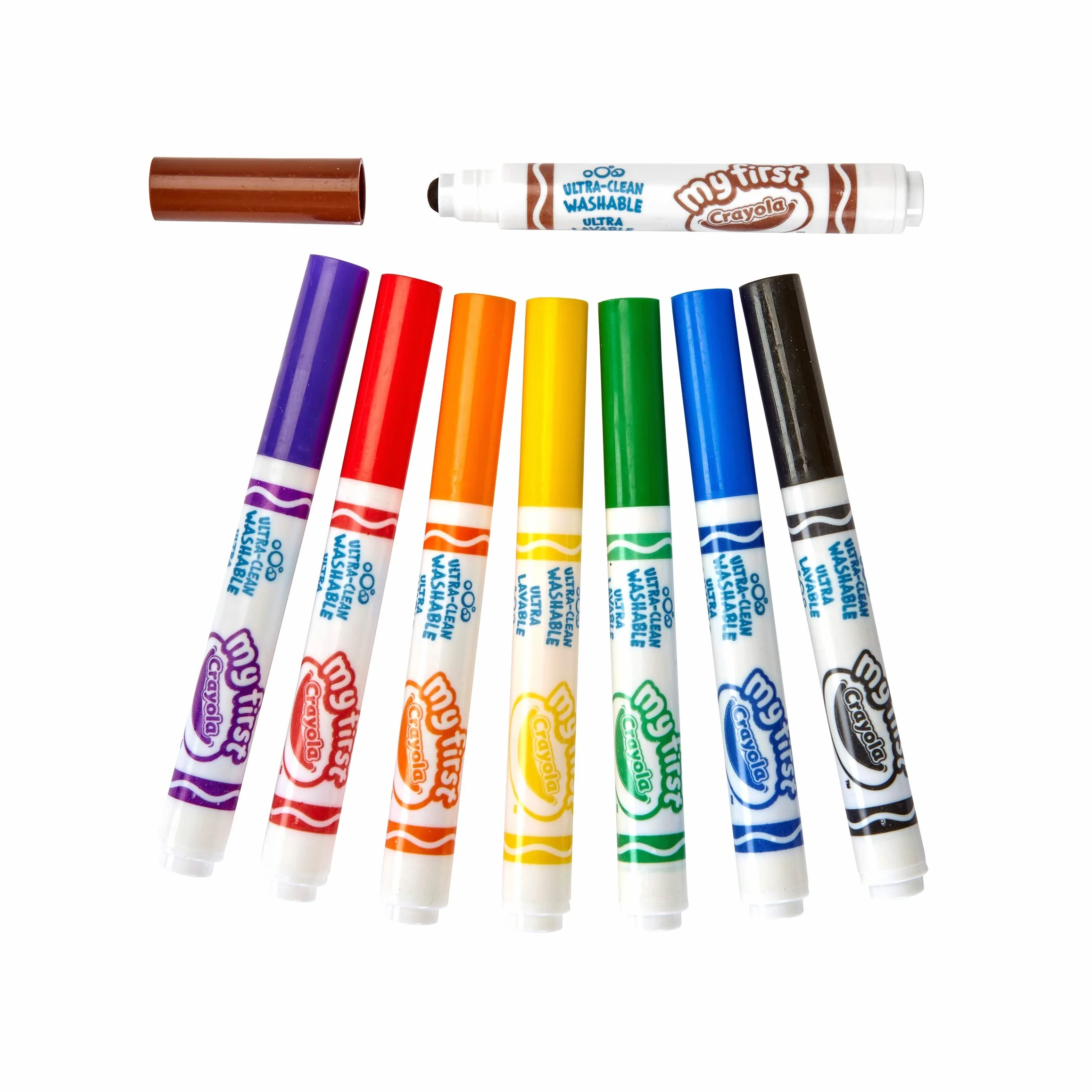 CRAYOLA Mini Kids - Set de 8 Rotuladores Lavables, Segura Punta Redondeada, Ideal para la Primera Infancia - Edad Recomendada: 12 Meses, 8324