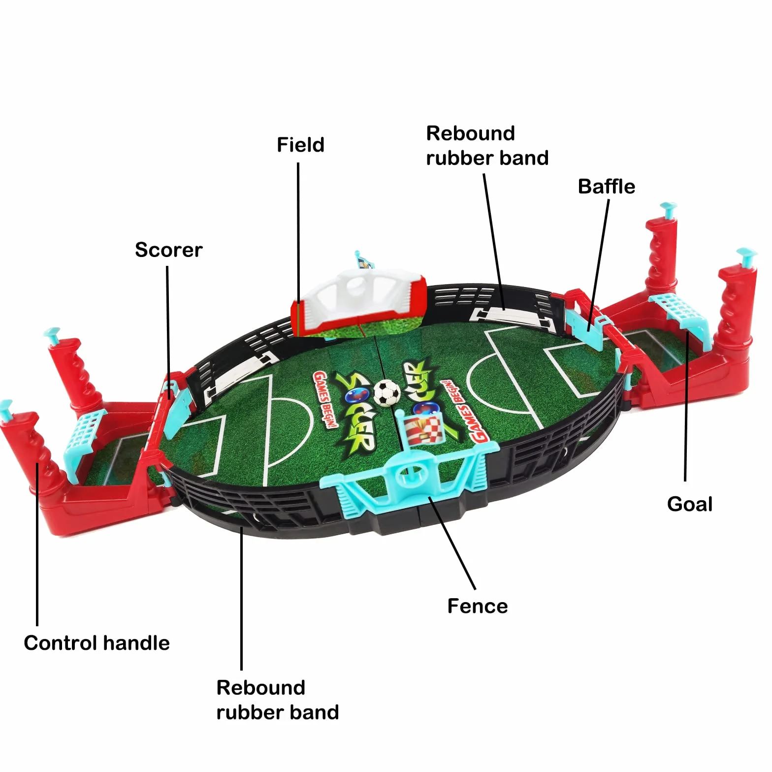 Futbolines para Niños, Juegos de Mesa de Fútbol, Mini Juego de Futbolín de Fiesta, Juegos Familiares, Juegos Interactivos para Padres e Hijos, Regalo para Niños(6*fútbol)