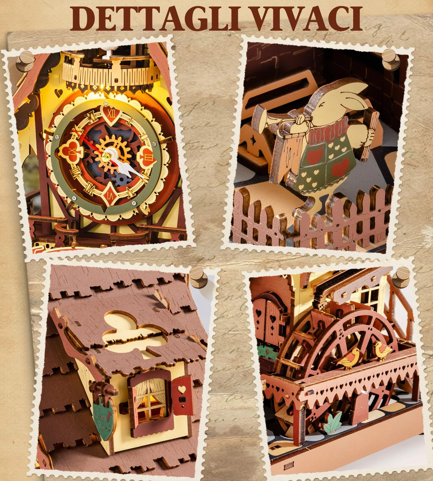 ROKR Puzzle 3D Madera Reloj de Cuco Maquetas para Construir Rompecabezas adultosAdultos Regalos Originales para Mujer Hombre Vendimia LC901C