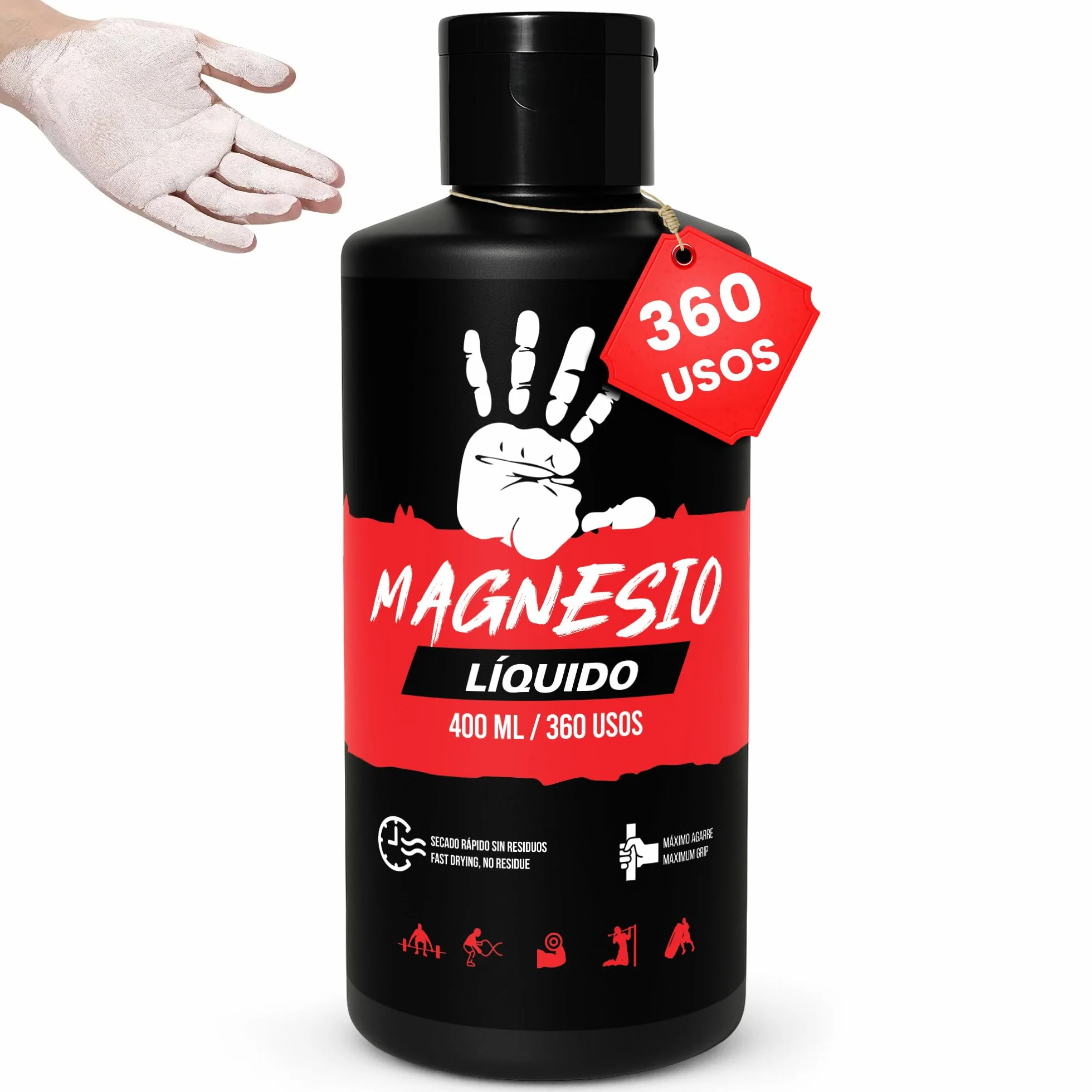 Magnesio Líquido 400ml Chalk Profesional Agarre Crossfit Escalada Calistenia Halterofilia