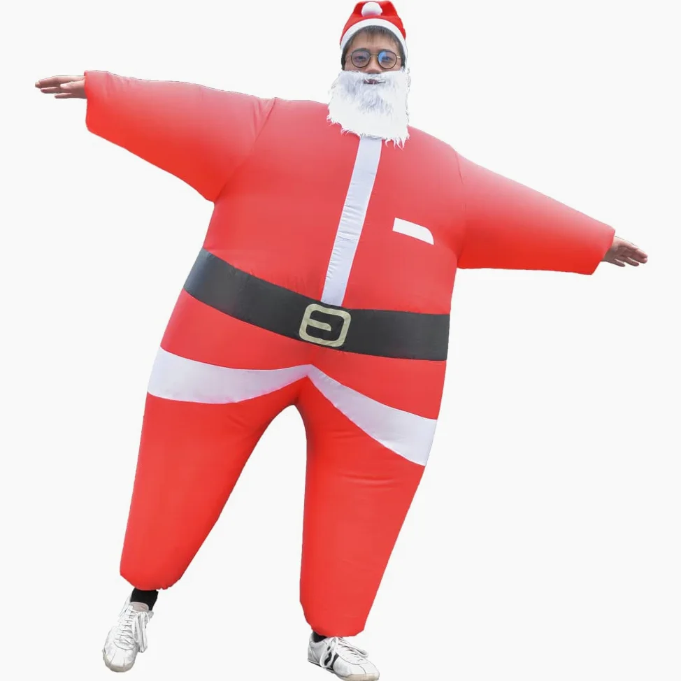 Disfraces inflables de Navidad de Papá Noel para hombres y mujeres adultos para fiestas de vacaciones y carnaval