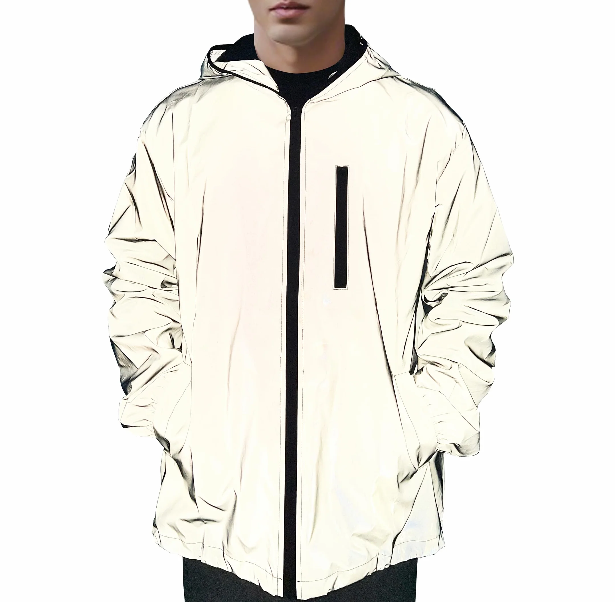 NewL Chaqueta Reflectante de Ciclismo para Hombres con Capucha