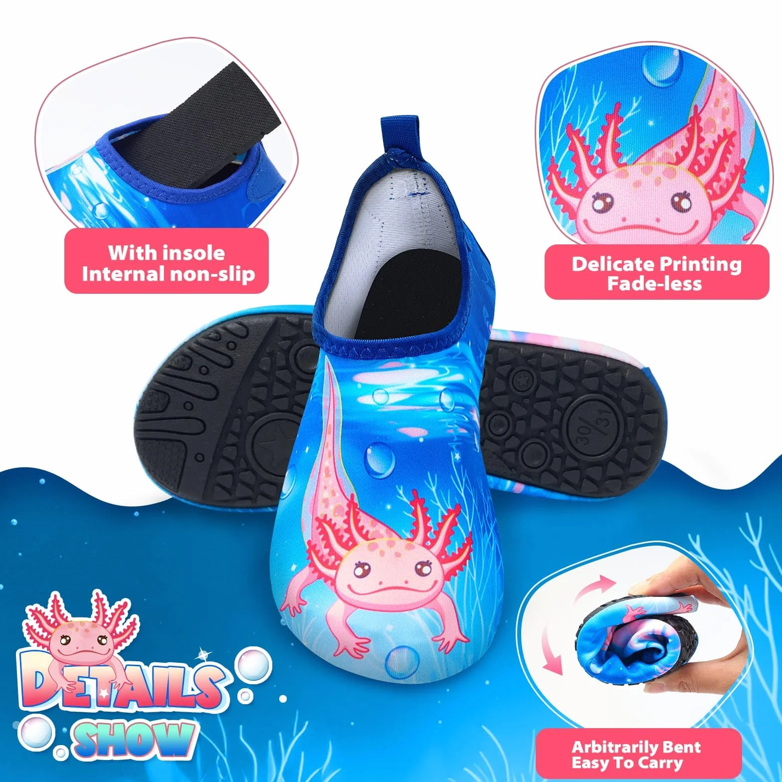 Zapatillas de Playa Niño Niña Descalzas Secado Rápido Malla Suave Zapatos de Agua