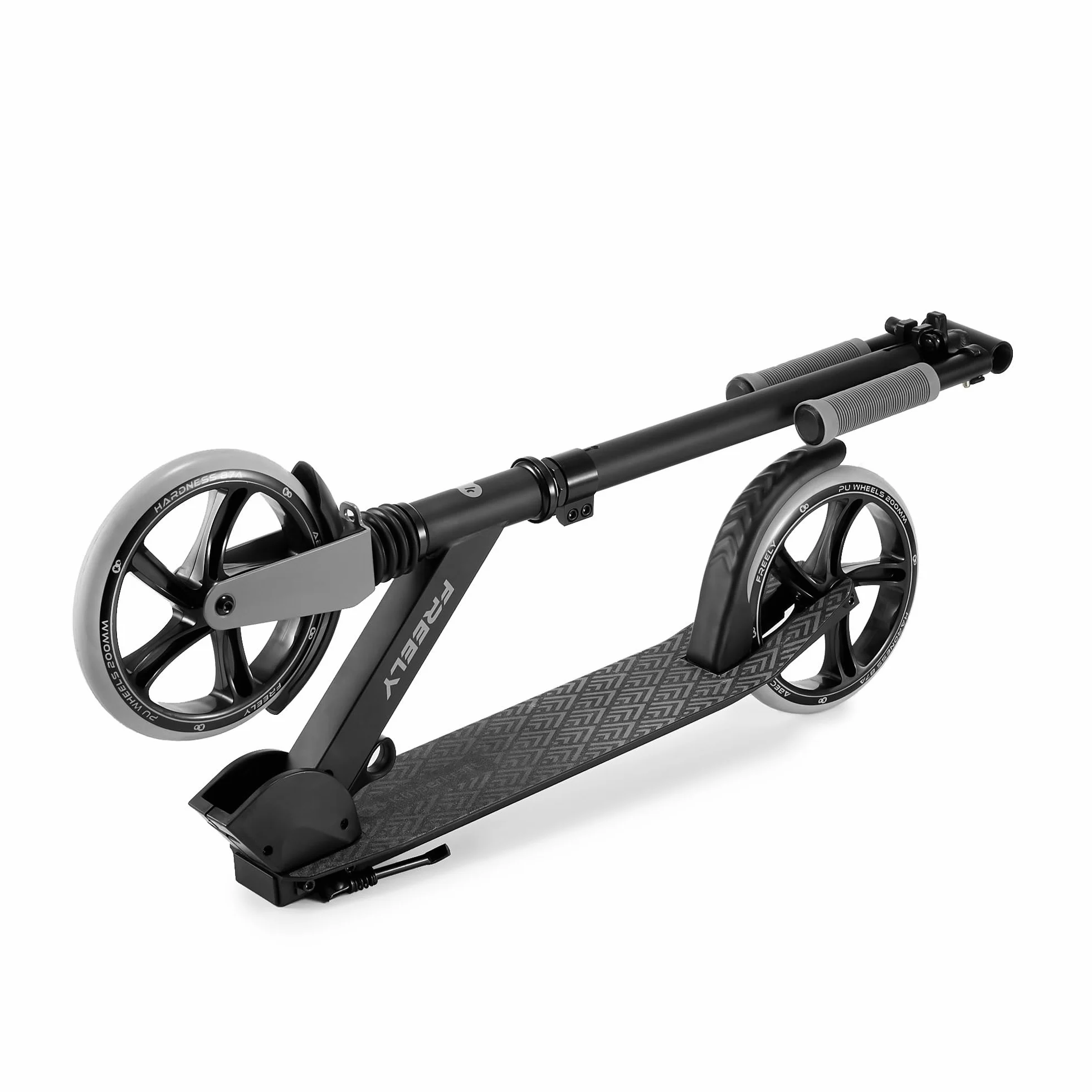 Kinderkraft Freely up to 100 kg, Scooter, Foldable Scooter, for Children from 5 Years and Adults, Large 20 cm PU Wheels, Adjustable Handlebar Height from 82 cm to 105 cm