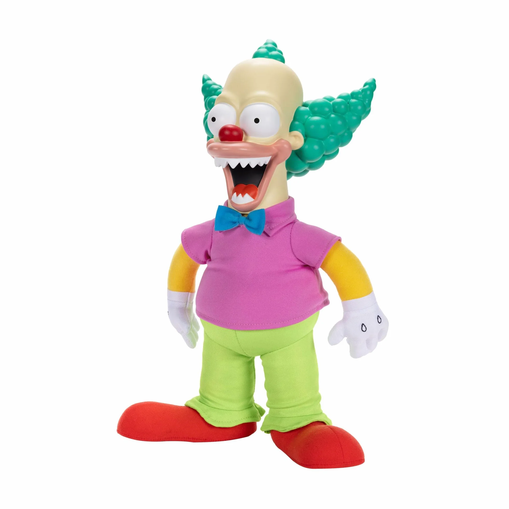 The Simpsons Talking Krusty Doll Plush by Jakks Pacific, Stands 16" / 41cm Tall, Good and Evil Krusty Pull String Doll, from The Classic Treehouse of Horror III Episode, Perfect for Any Simpsons Fan