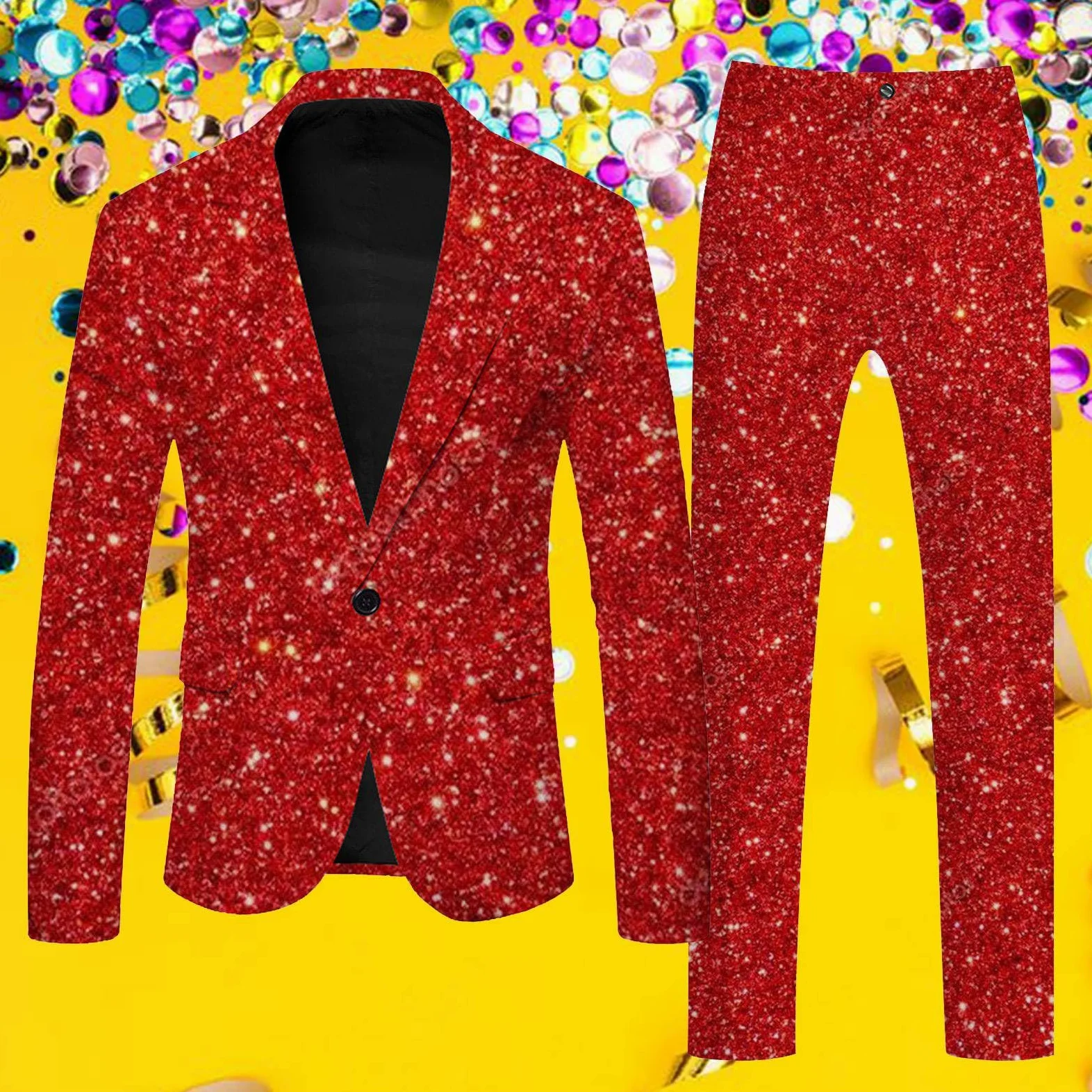 Generisch 2026 Disfraz de Carnaval Hombres Carnaval 3D Digital Impreso Conjunto de Traje de Negocios Ligero Traje de Negocios Chaqueta Pantalones Conjunto