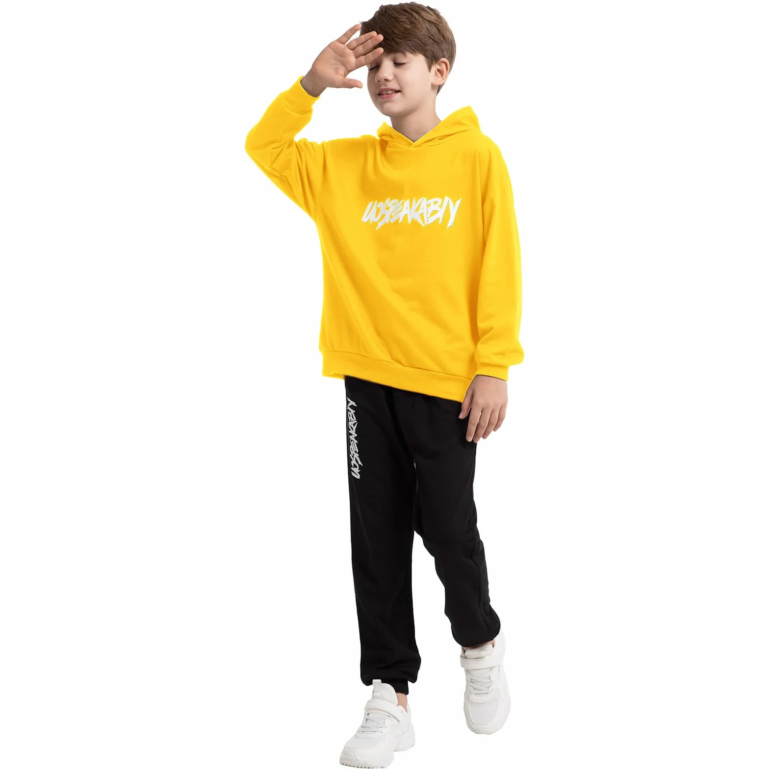 Chándal Niños 2 Piezas Set Sudadera Capucha Pantalones Deportivo Jogging Conjunto Ropa 2-15 años