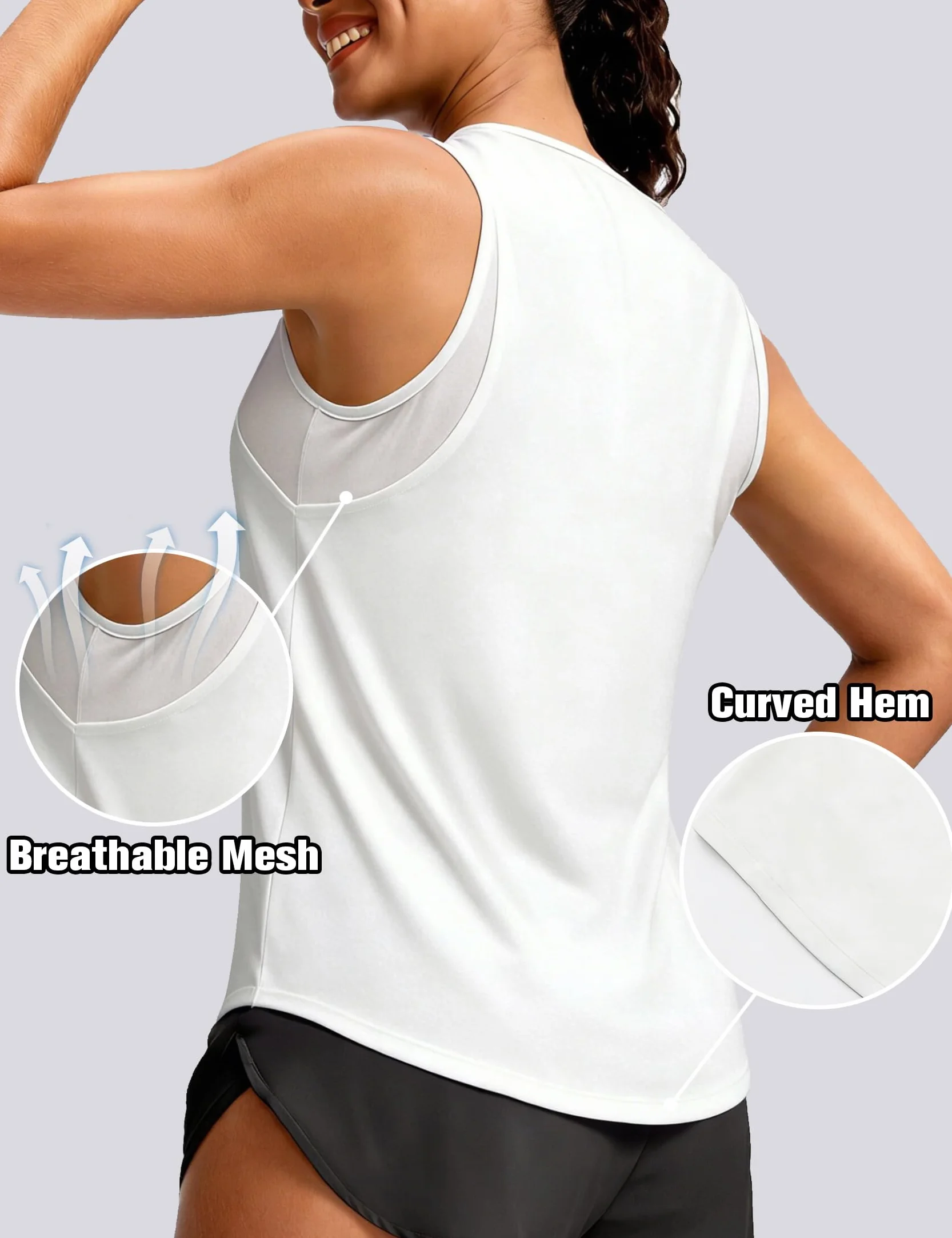 Camiseta Deportiva Mujer Tirantes Malla Transpirable Fitness Yoga Running S-3XL