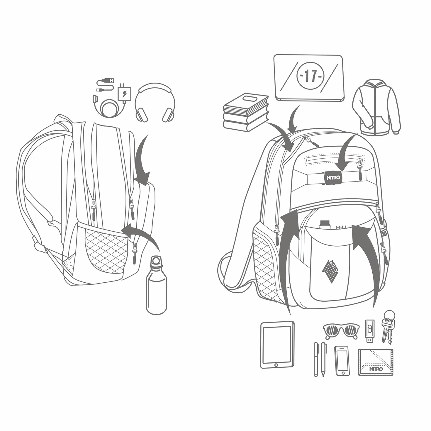 Nitro Snowboards Hero Mochila 37 L 52 cm Chili