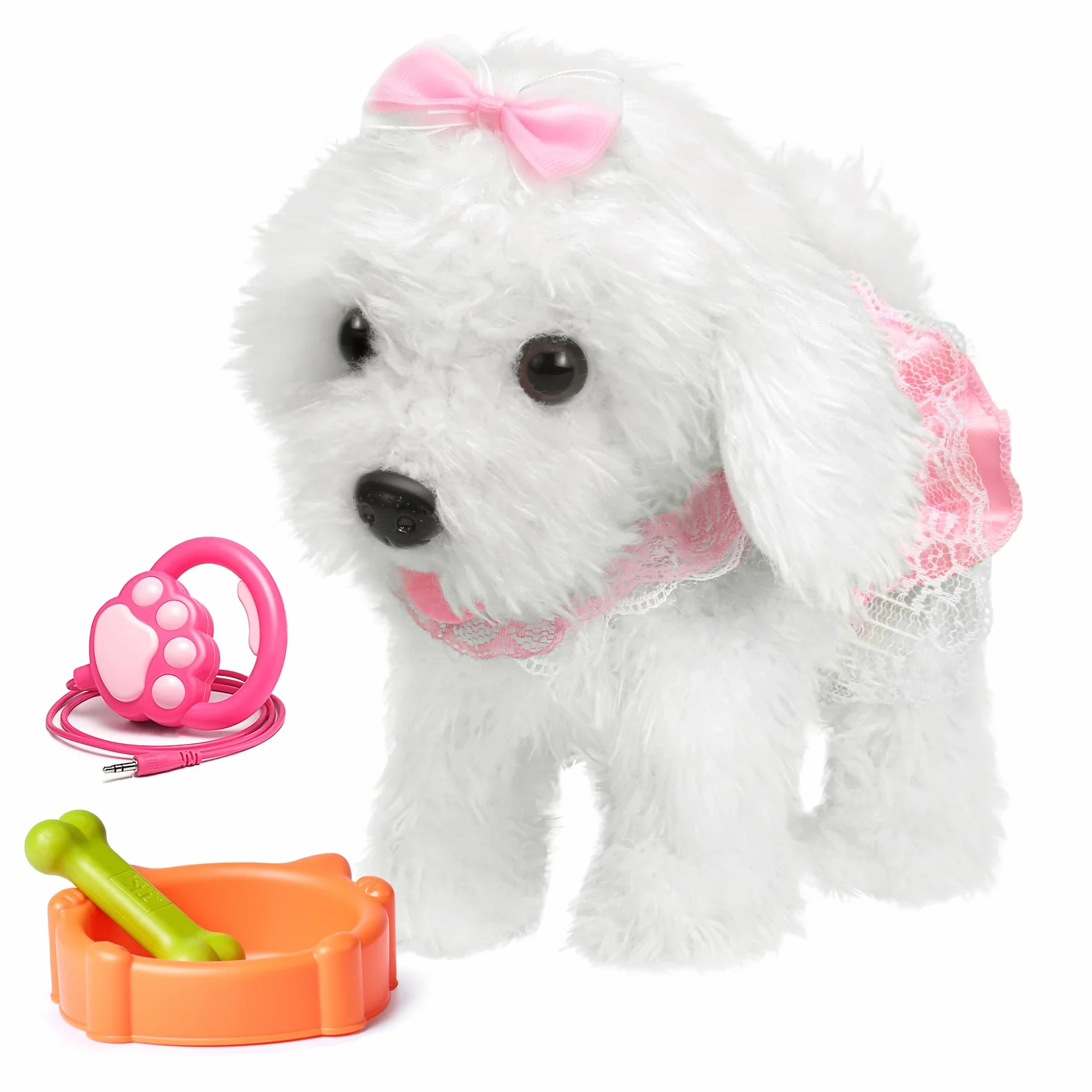 OR OR TU Control Remoto Felpa Electrónica Interactivos Juguete Perro Mascota para Niñas Caminando y Ladrando,Agitar Cola Educación Temprana Regalo de Cumpleaños para Niños 3 4 5 6+ Años