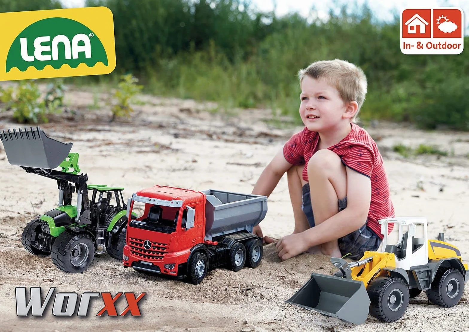 Lena - Worxx Liebherr L538 Robusto Cargador Juguete por 3+ Años Niños, Amarillo