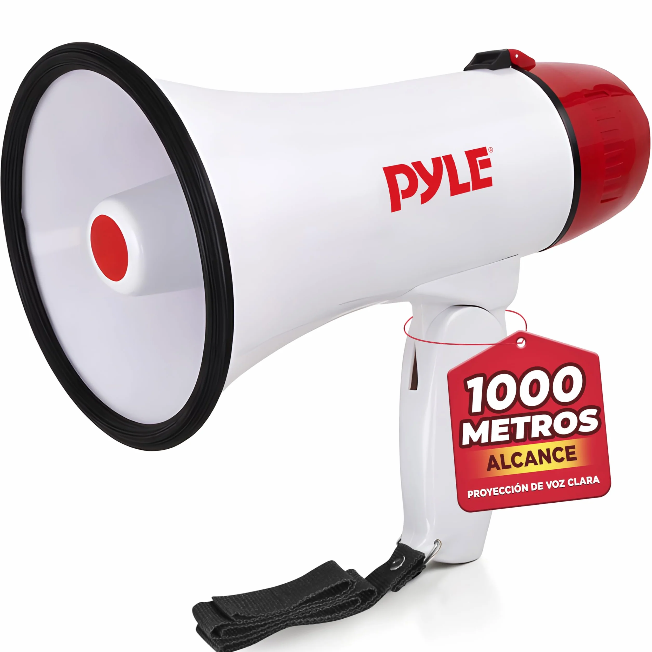 Pyle Megafono Portatil 20V Sirena Incorporada 800 Yardas